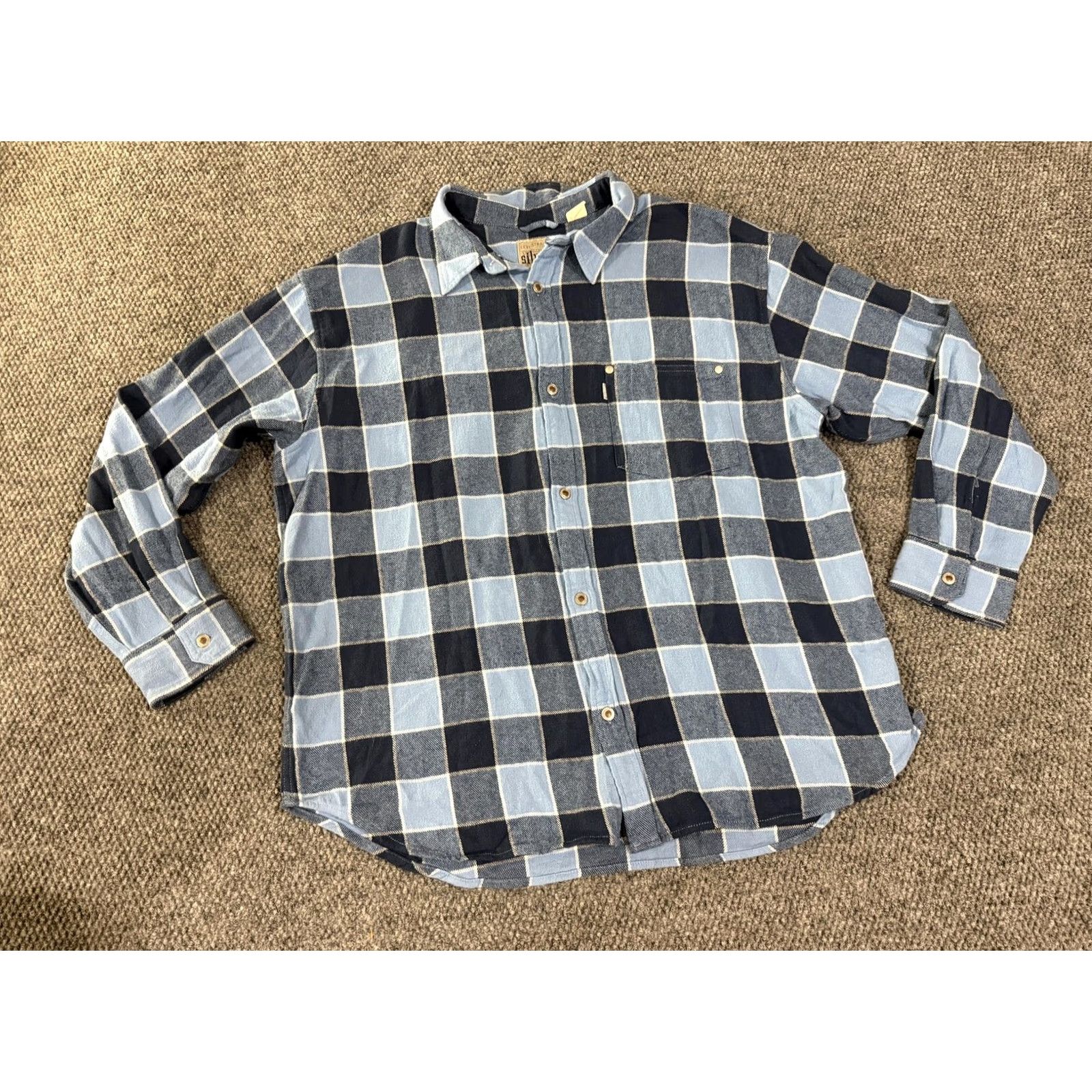 Levi's Levi's SilverTab Shirt Mens L Blue Plaid Flannel Long Sleeve Button Front Size US L / EU 52-54 / 3 - 2 Thumbnail