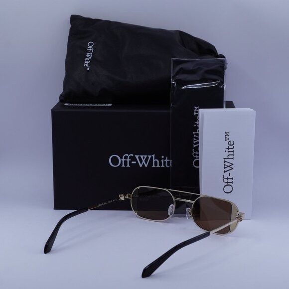 Off-White Off-White Off-White OERI14H LYNN 7664 Sunglasses Gold Oval Size ONE SIZE - 10 Thumbnail