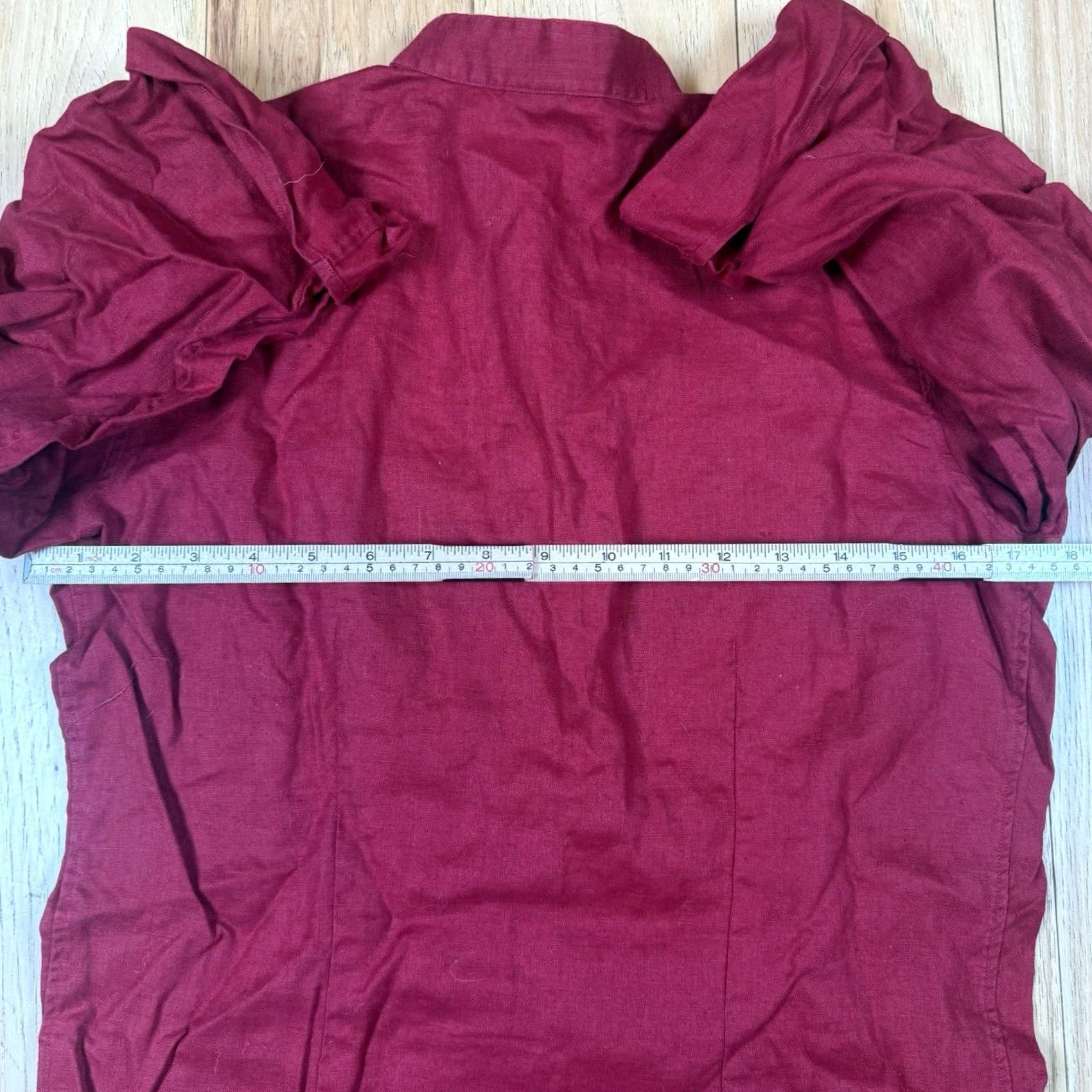 Ralph Lauren VINTAGE? (No) Lauren Ralph Lauren Tunic Shirt Women XS Regular Linen Red Roll Tab Sleeve 100% Linen Women Girls? Size XS / US 0-2 / IT 36-38 - 4 Thumbnail