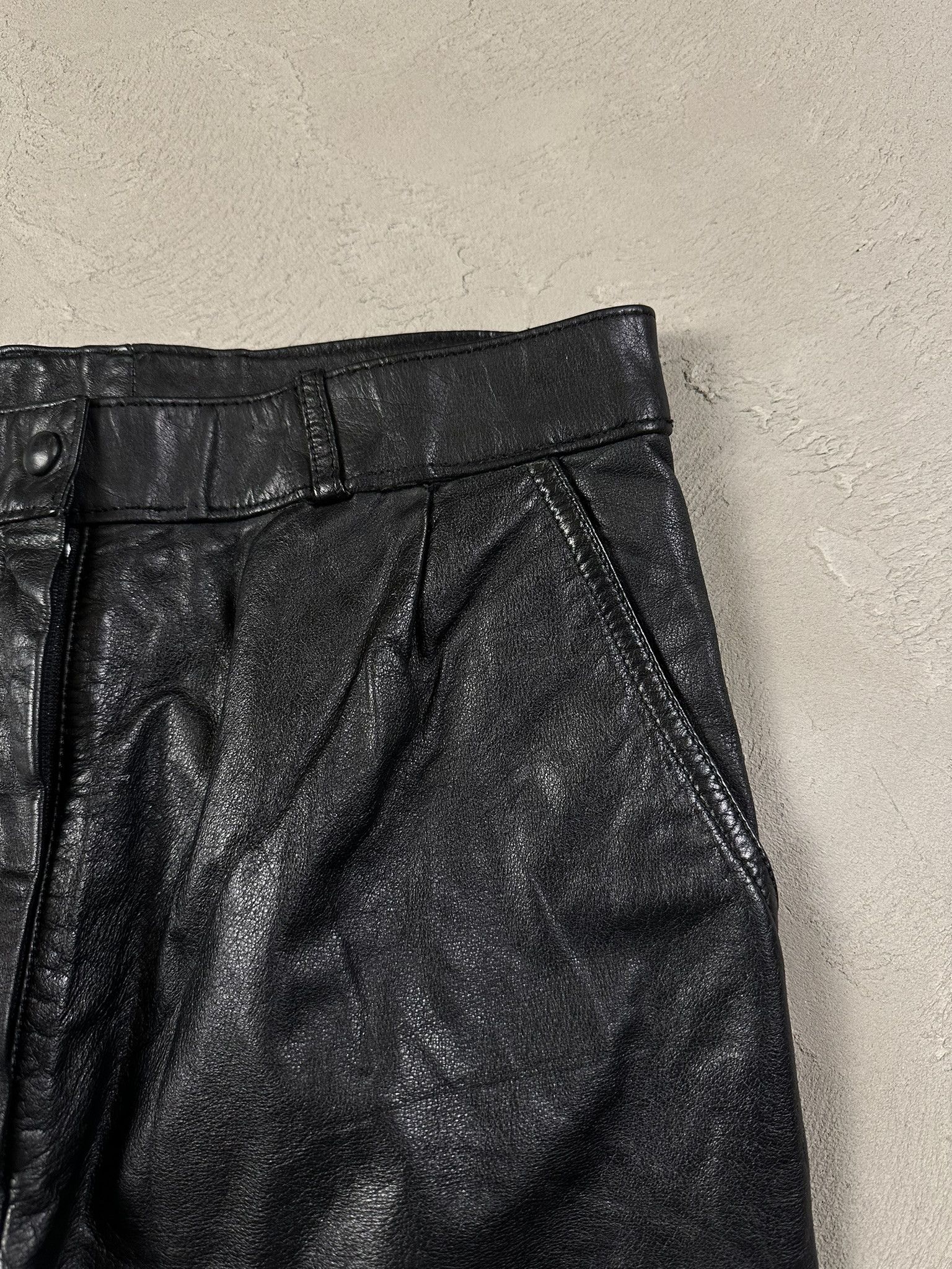 Genuine Leather 90s Vintage Leather Oversized Pants Size US 32 / EU 48 - 5 Thumbnail