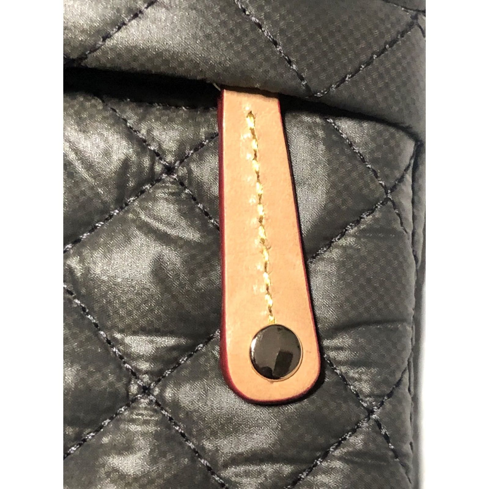 MZ Wallace MZ Wallace Bag Womens Small-Medium Metro Flat Crossbody Grey Olive Quilted Fabric Leather Trim Size ONE SIZE - 4 Thumbnail