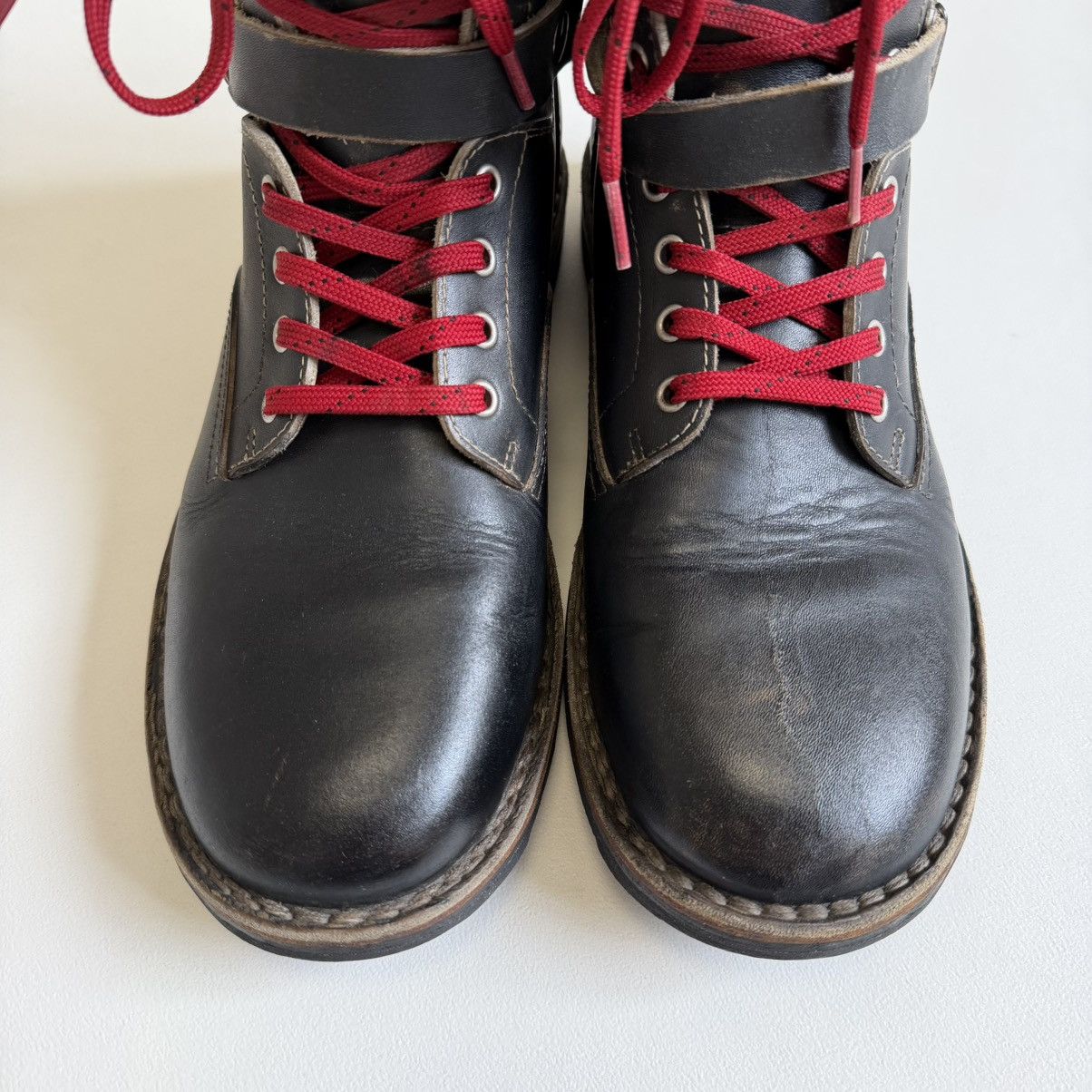 Maison Margiela Distressed Black Leather Combat Boots Size US 11 / EU 44 - 6 Thumbnail