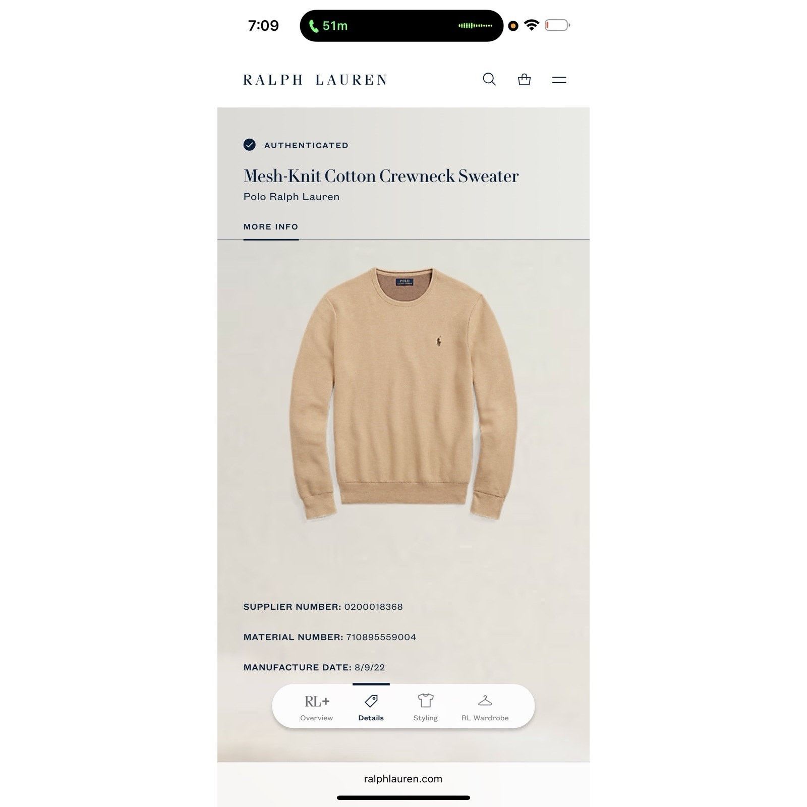 Ralph Lauren 2022Polo R.L Mesh-Knit Cotton Crewneck Sweater Mens Size M Size US M / EU 48-50 / 2 - 11 Thumbnail