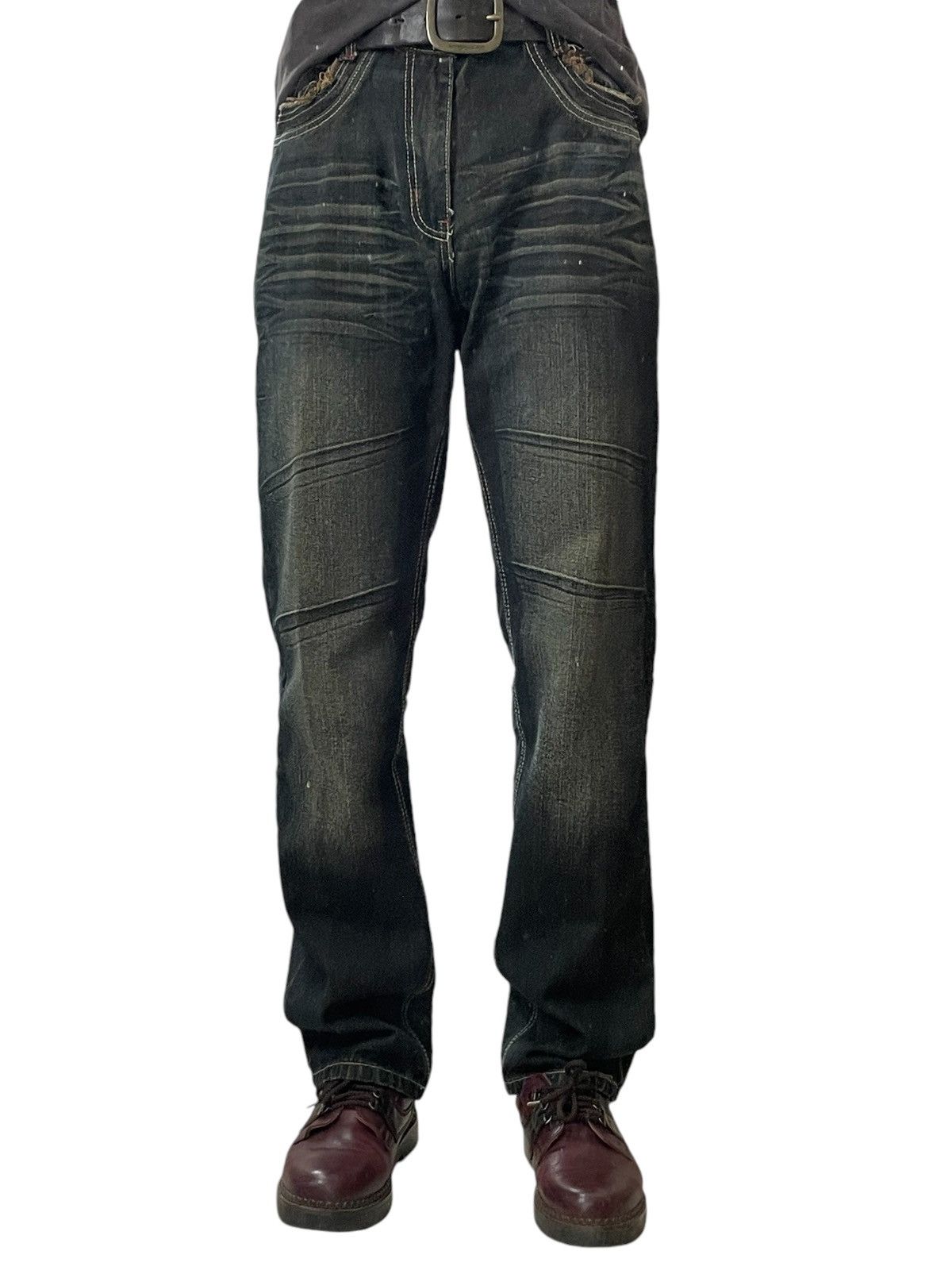 GOSTAR DE FUGA Fashion Wear Pocket Stud Whisker Muddy Pants Size US 31 - 3 Thumbnail