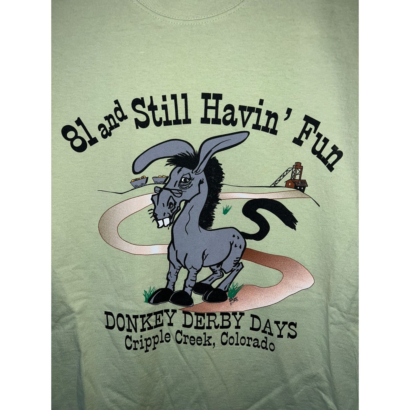 Port Authority Vintage Donkey Derby Days Shirt Cripple Creek Green Tee M Size US M / EU 48-50 / 2 - 2 Thumbnail