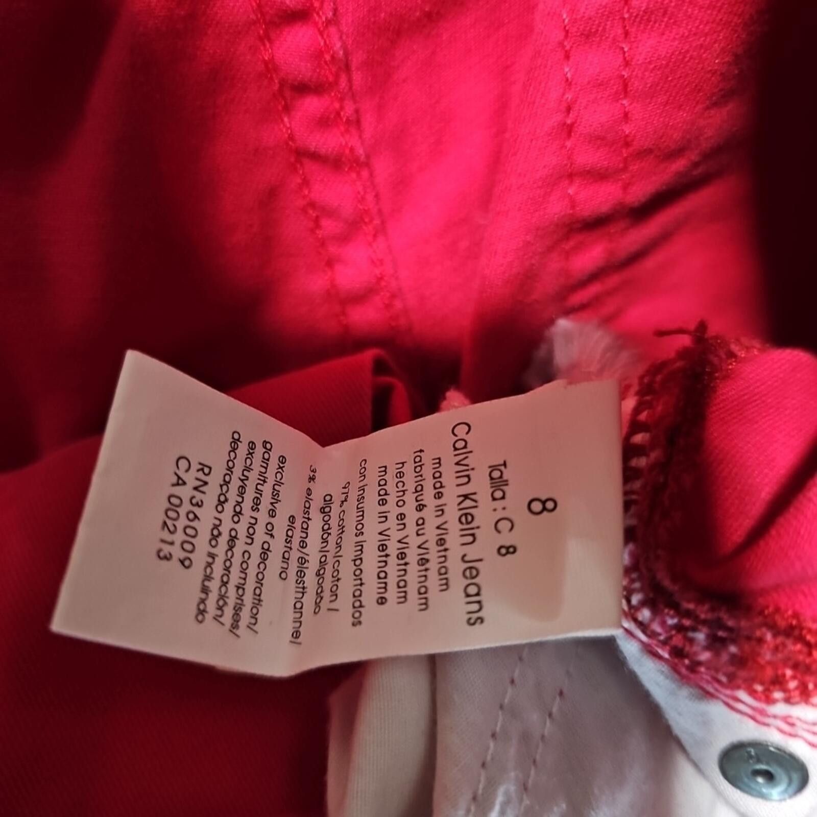 Calvin Klein Calvin Klein Sz 8 Skinny Crop Red Jeans Size 30" / US 8 / IT 44 - 4 Thumbnail