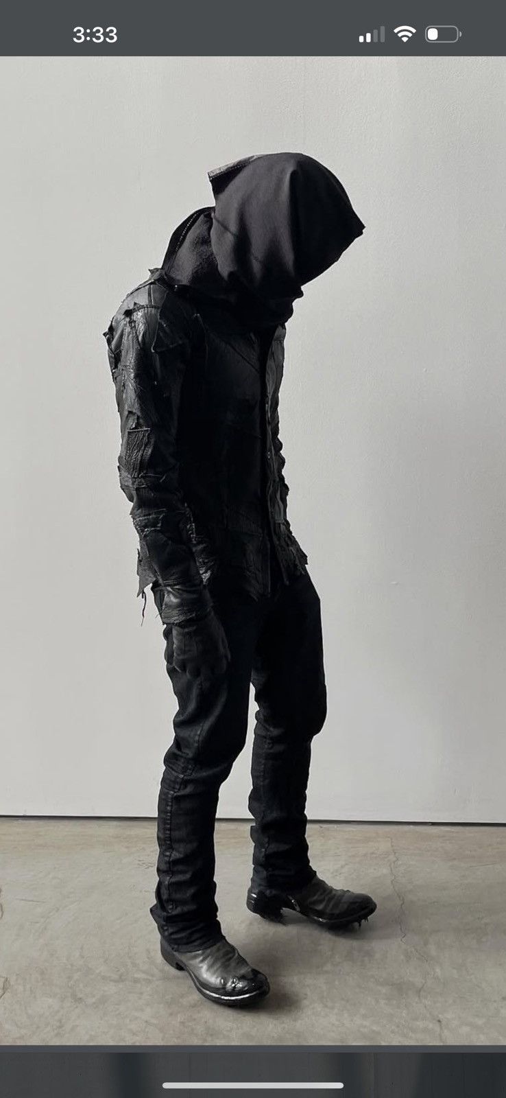 Boris Bidjan Saberi BBS Curved Leg Coated Denim Size US 33 - 14 Thumbnail