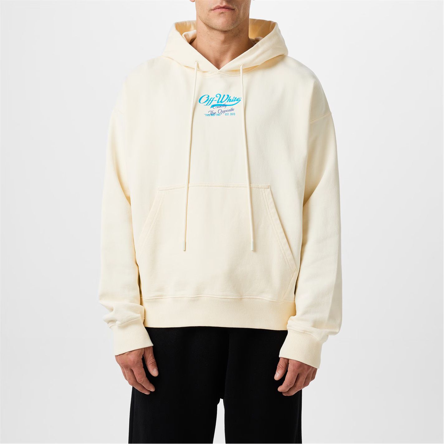 Off-White o1g2r1mq0226 Script Hoodie In Ivory Size US L / EU 52-54 / 3 - 5 Thumbnail