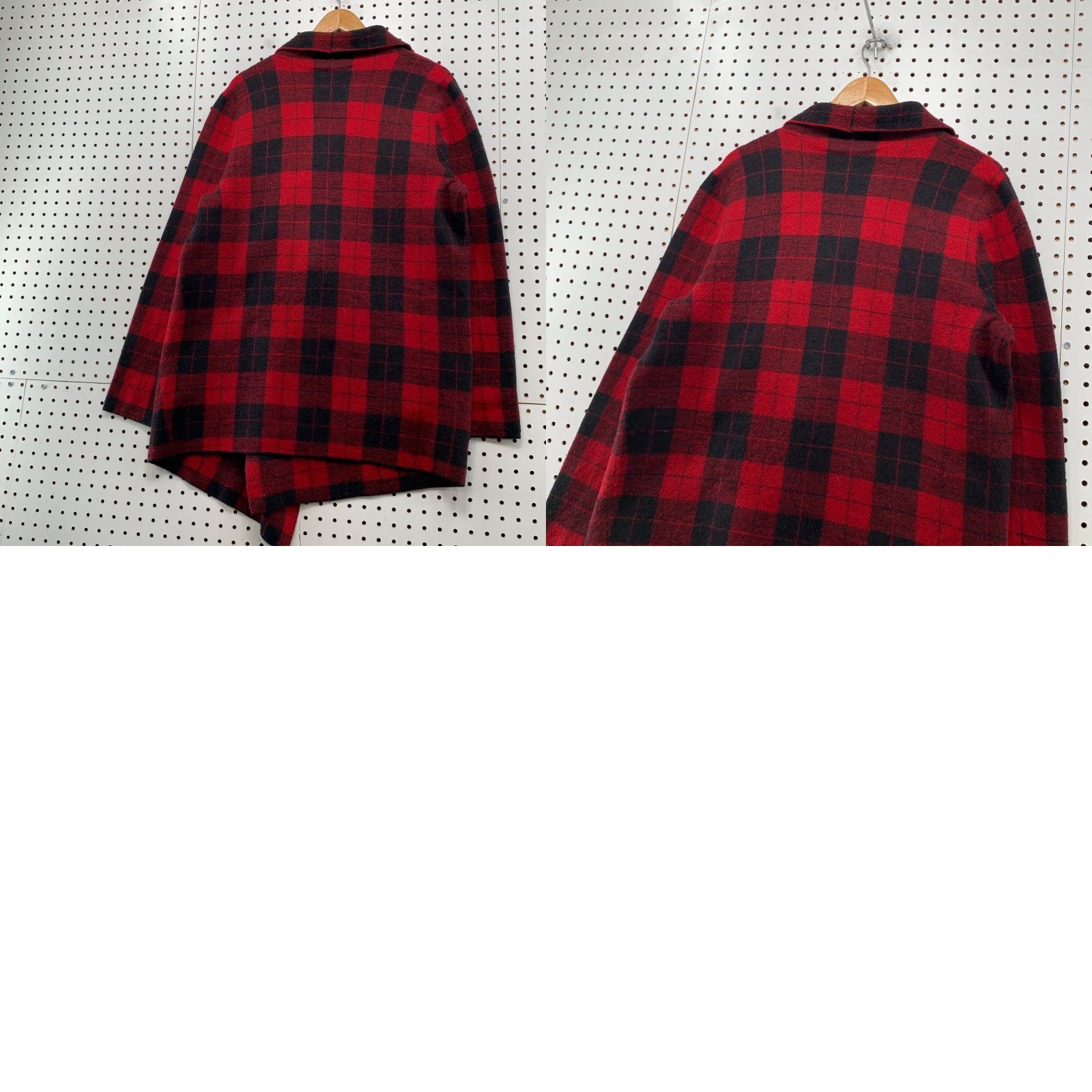 Ralph Lauren Lauren Ralph Lauren Wool Cardigan Shawl Womens XL Open Buffalo Plaid Red Black Cardigan Women XL Red Buffalo Plaid Knit Wool Open Casual 90s? Size XL / US 12-14 / IT 48-50 - 9 Thumbnail