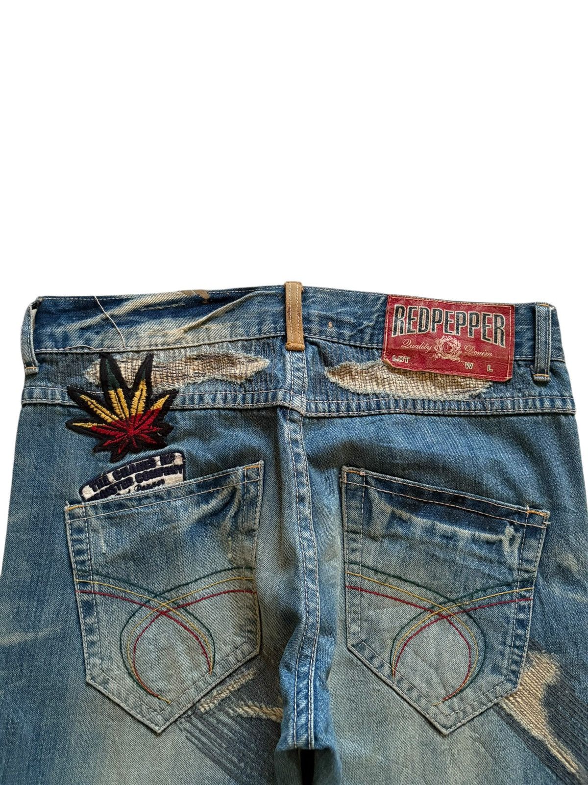 Japanese Brand Vintage Japanese Brand Mud Wash Patch Distressed Baggy Jeans Size US 34 / EU 50 - 8 Thumbnail