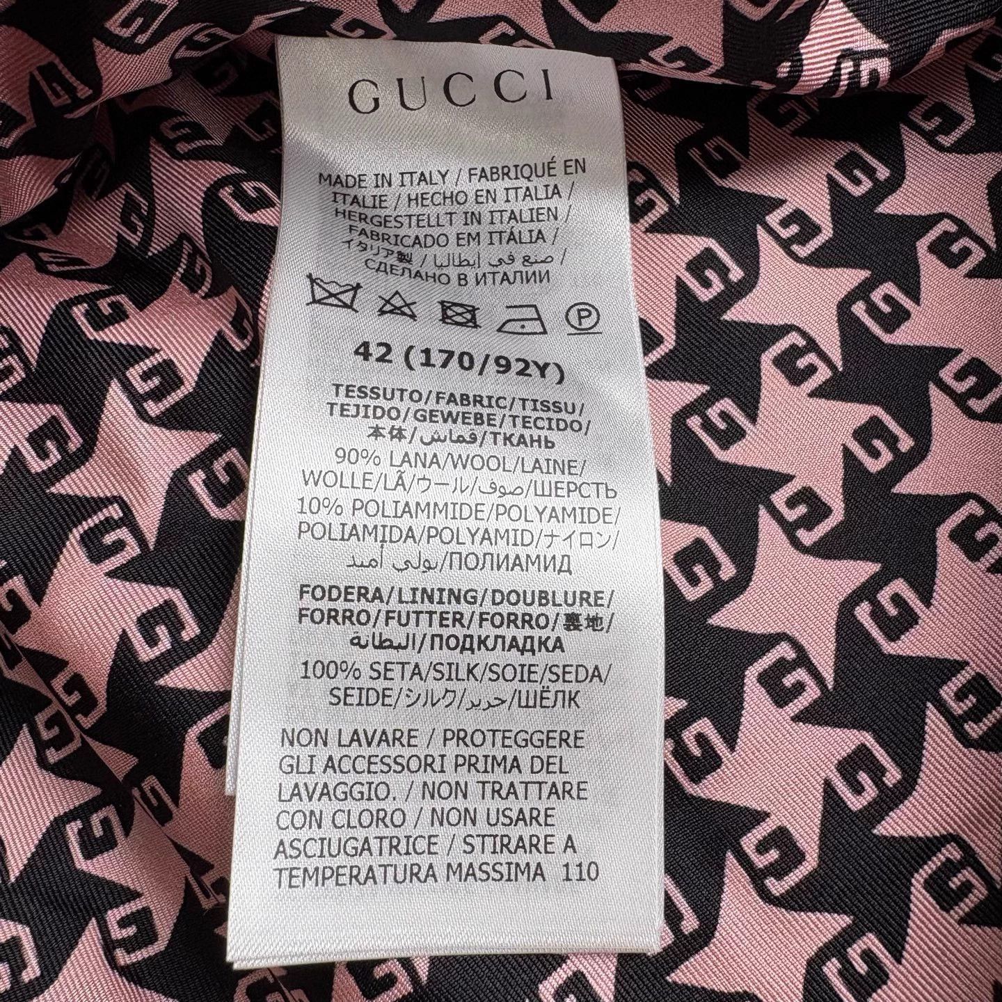 Gucci Gucci Pink Wool Houndstooth Blazer 42 NWT Size M / US 6-8 / IT 42-44 - 4 Thumbnail