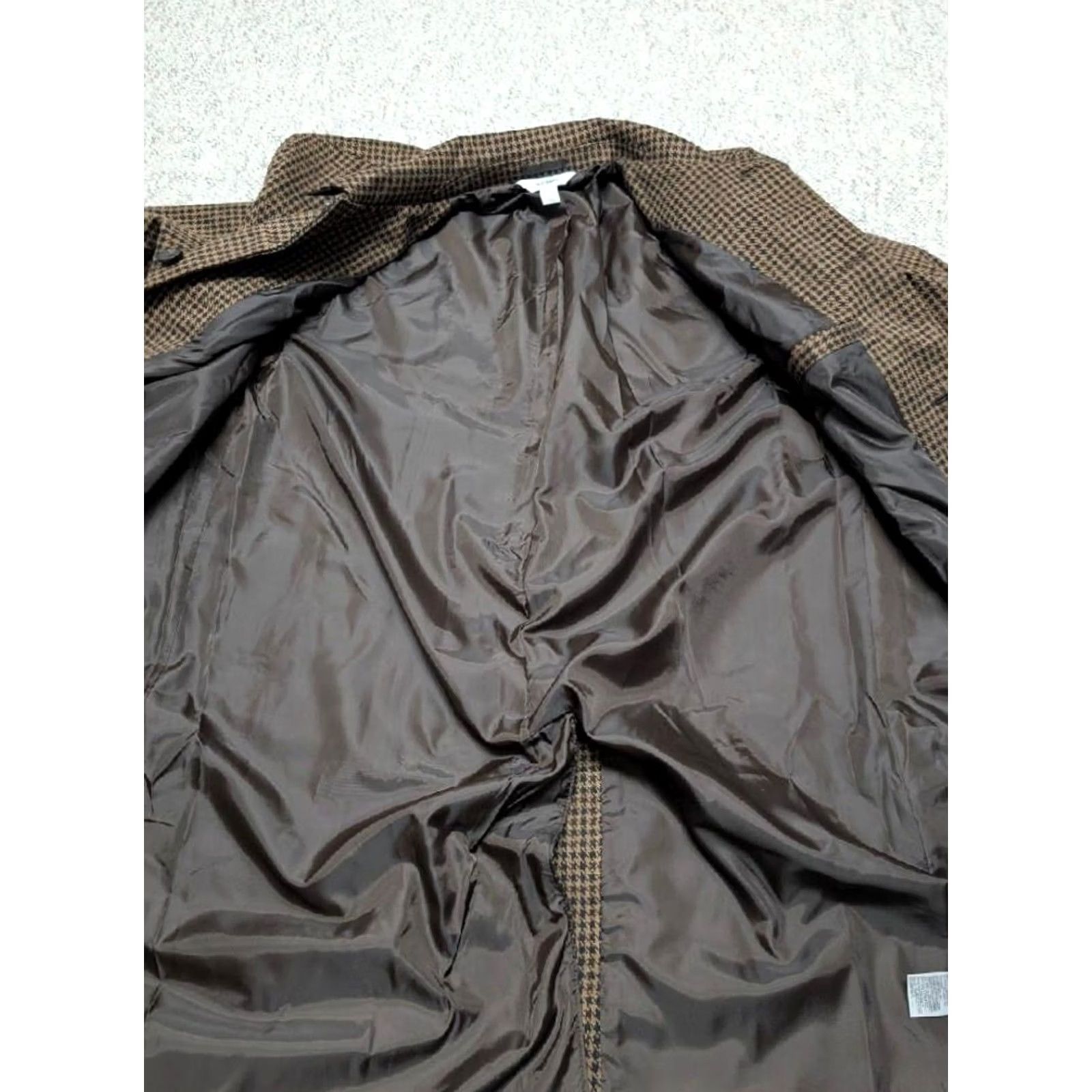 Old Navy VINTAGE Old Navy overcoat XL brown HOUNDSTOOTH trench coat 50L faux tweed NWT Size US XL / EU 56 / 4 - 7 Thumbnail