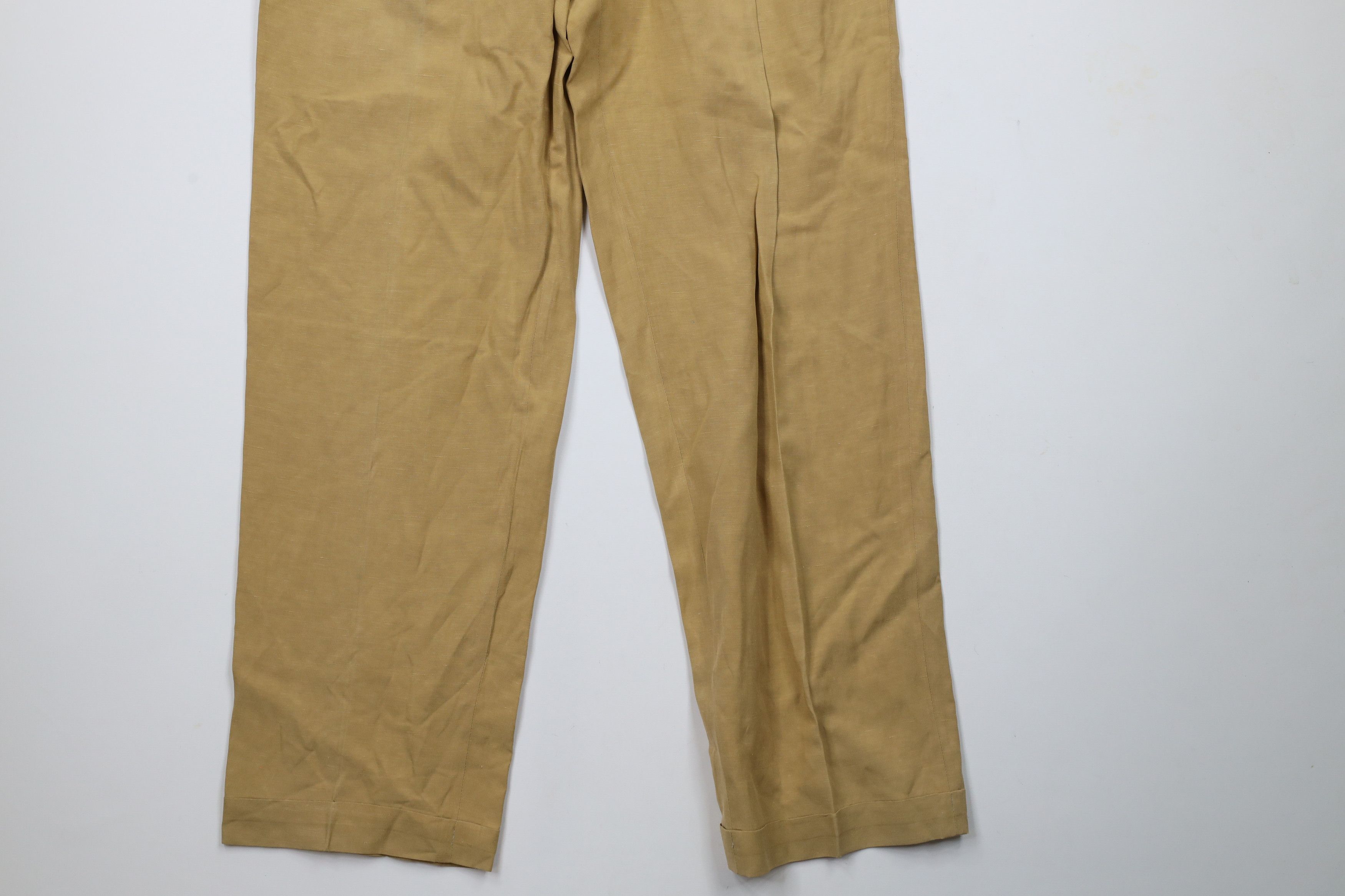 Vintage Vintage 90s Streetwear Silk Linen Wide Leg Chino Pants Size US 34 / EU 50 - 4 Thumbnail