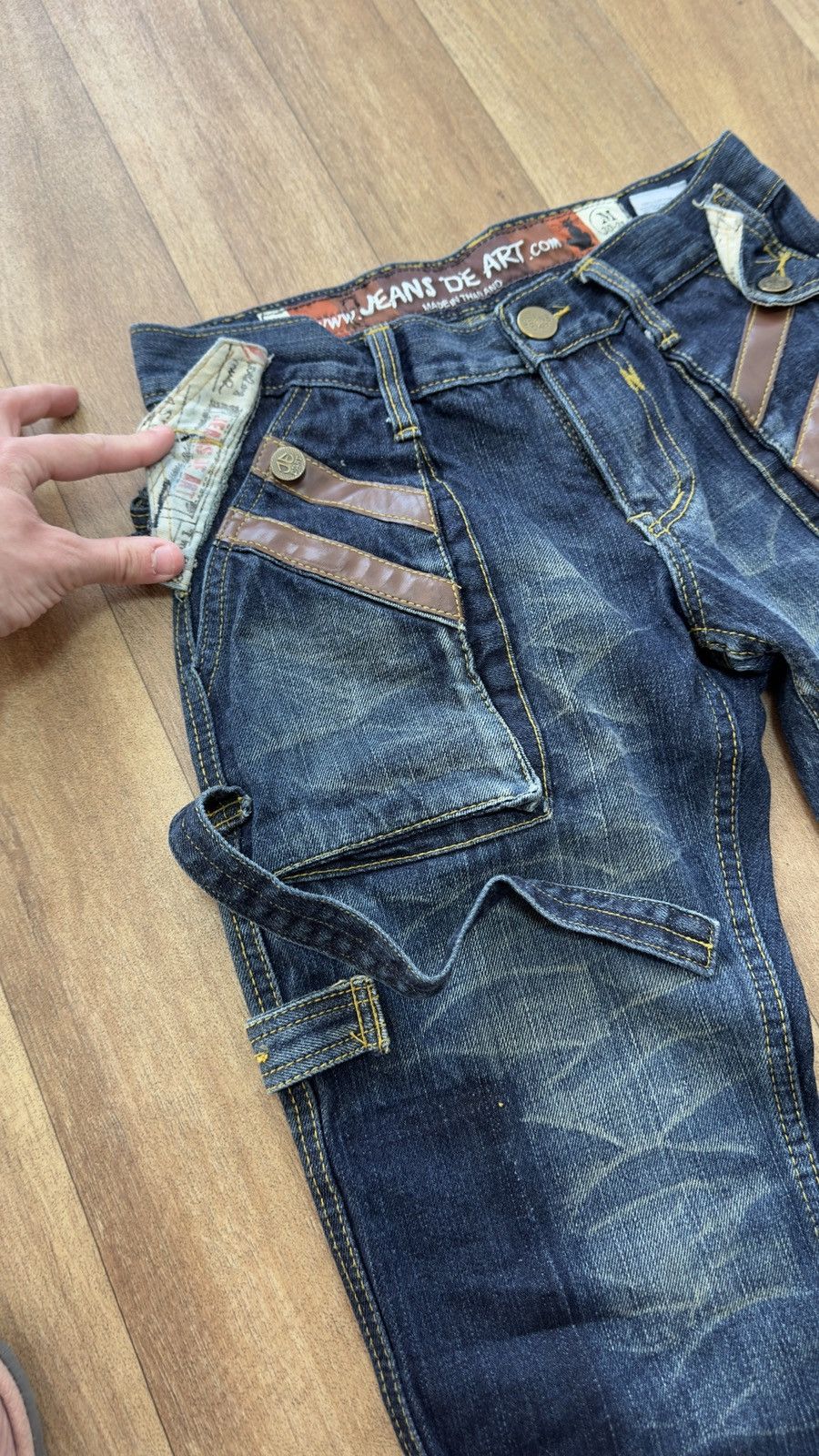 Japanese Brand Rare Vintage Brand Jeans De Art Tactical Flared Jeans 1990s Size US 31 - 4 Thumbnail