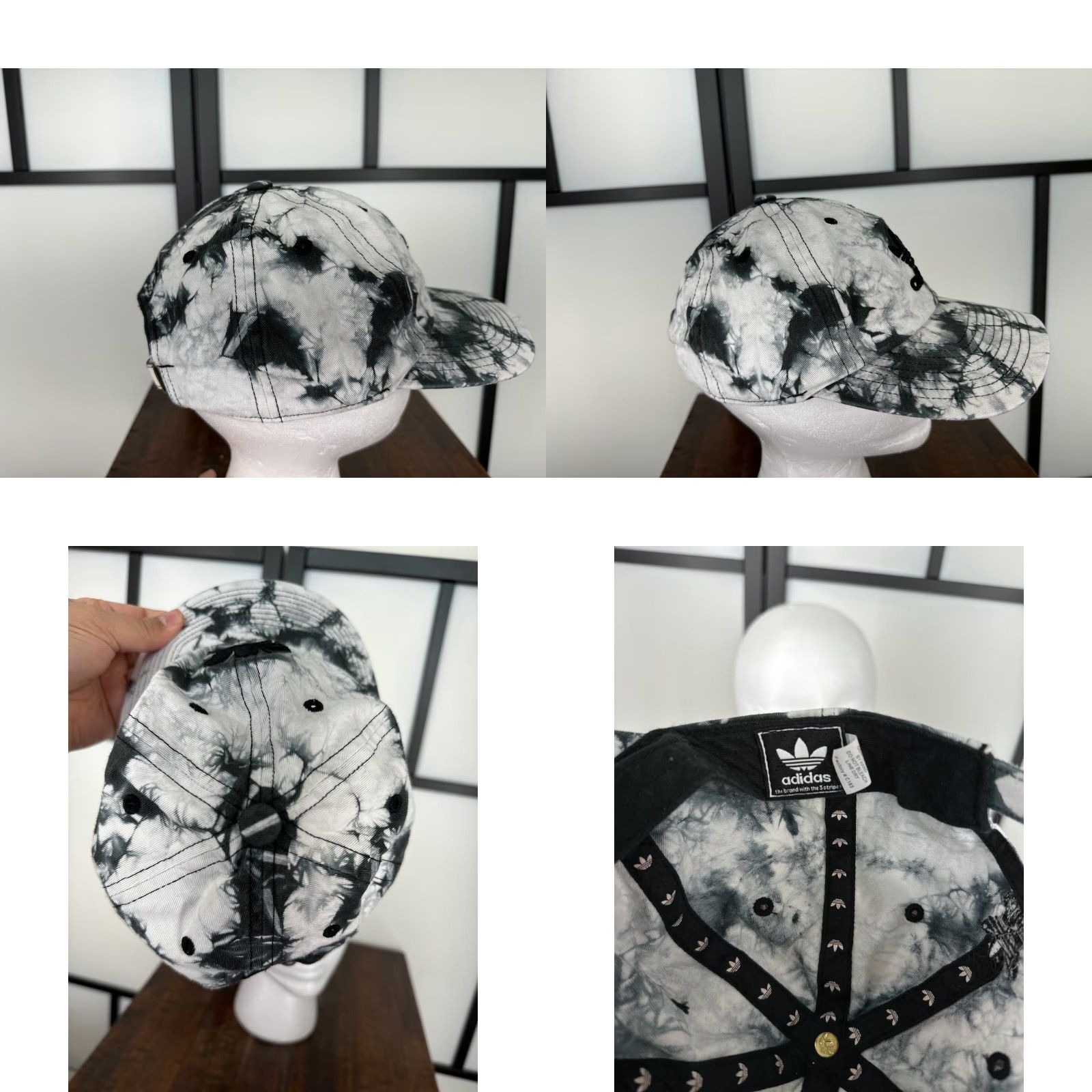 Adidas Adidas Hat Cap Strap Back Womens One Size White Black Tie Dye 100% Cotton Twill Shirt Snapback Womens Beach Aloha Logo Adjustable Size ONE SIZE - 8 Thumbnail