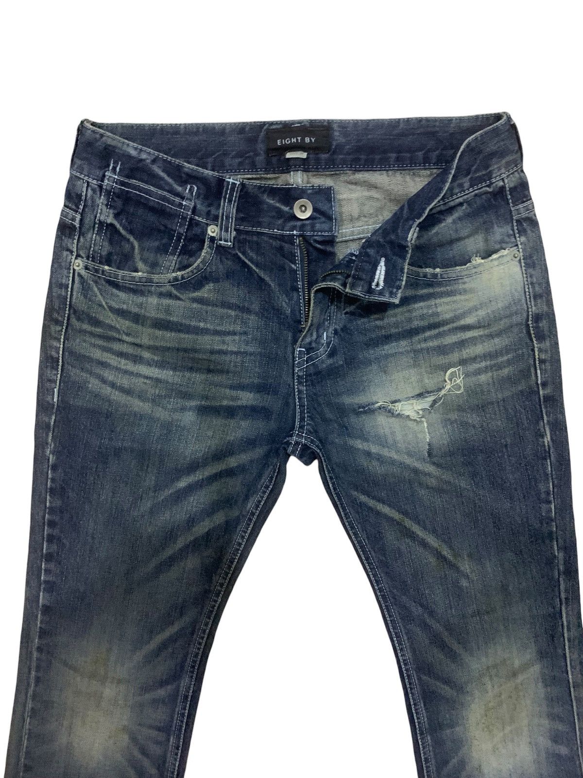 If Six Was Nine × Japanese Brand × Le Grande Bleu (L.G.B.) Vintage Japanese Eight By Distress Jeans Size US 29 - 3 Thumbnail