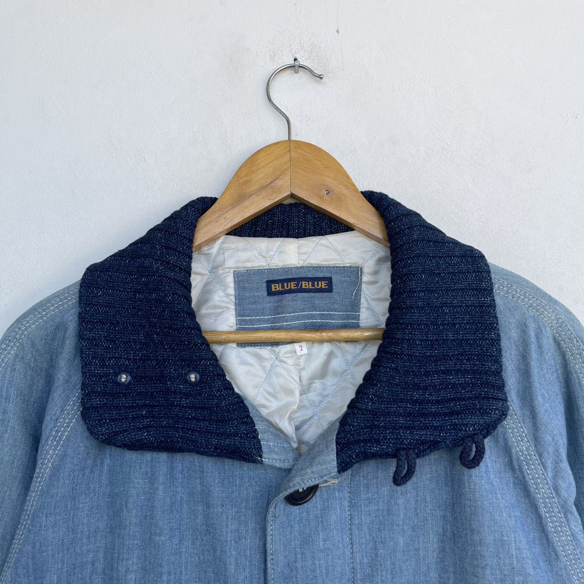 Blue Blue Japan Blue Blue Japan Indigo Knit Collar Quilted Denim Long Coat Size US M / EU 48-50 / 2 - 7 Thumbnail