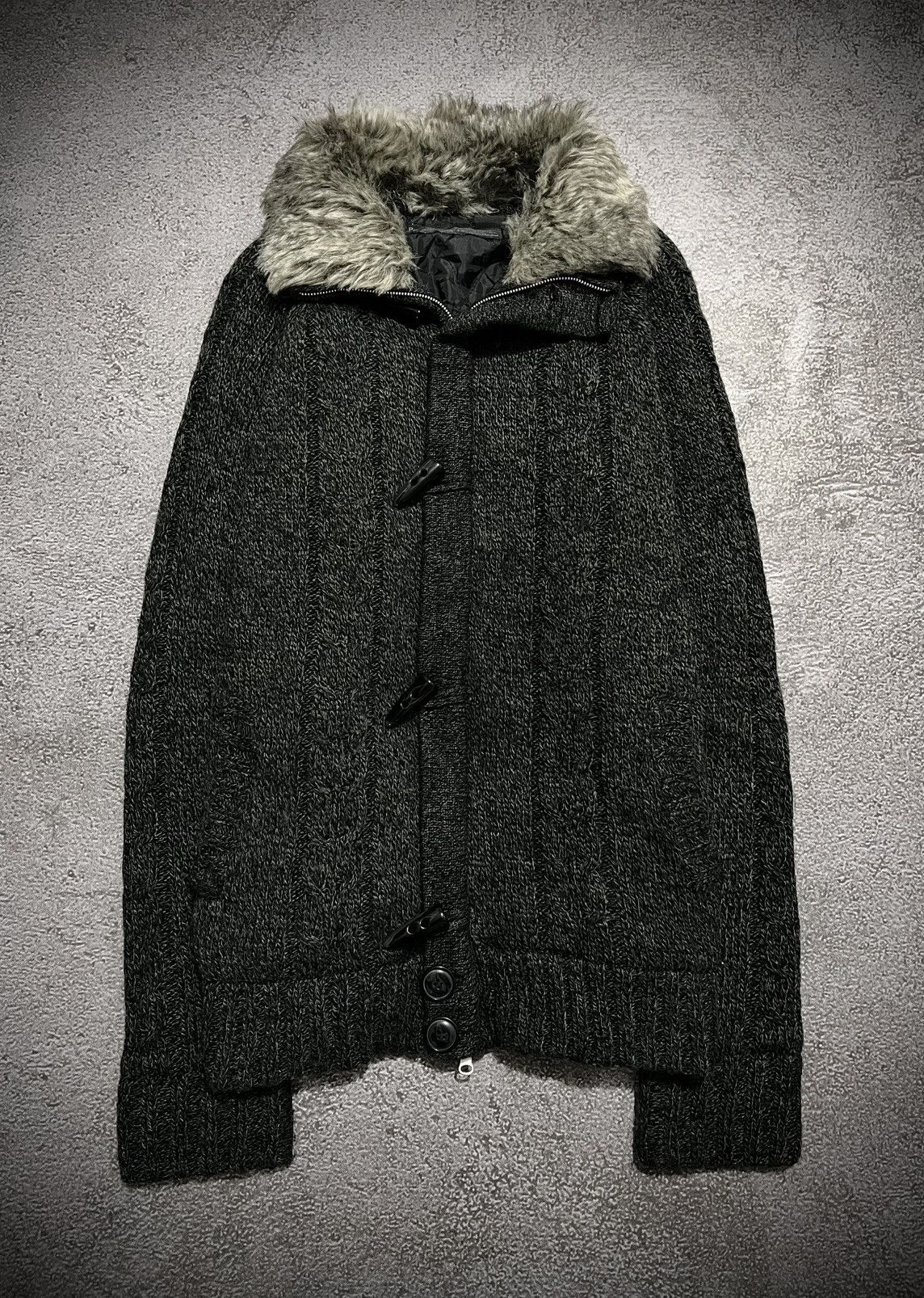 Japanese Brand Japanese Pincponc Fur Knit Zip Cardigan Size US L / EU 52-54 / 3 - 1 Thumbnail