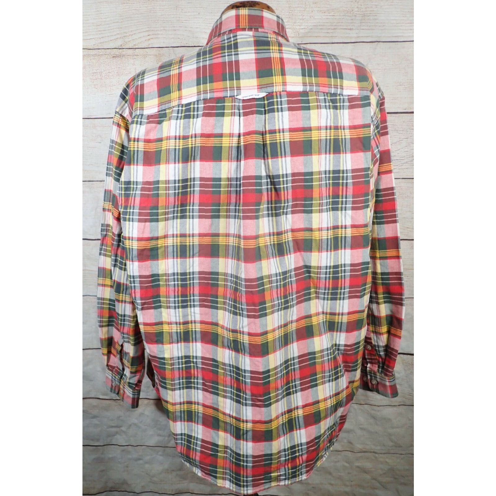 Vintage Cinch Miller Style Mens XL Red Green Plaid Button Front Long Sleeve Flannel Shirt Size US XL / EU 56 / 4 - 3 Thumbnail