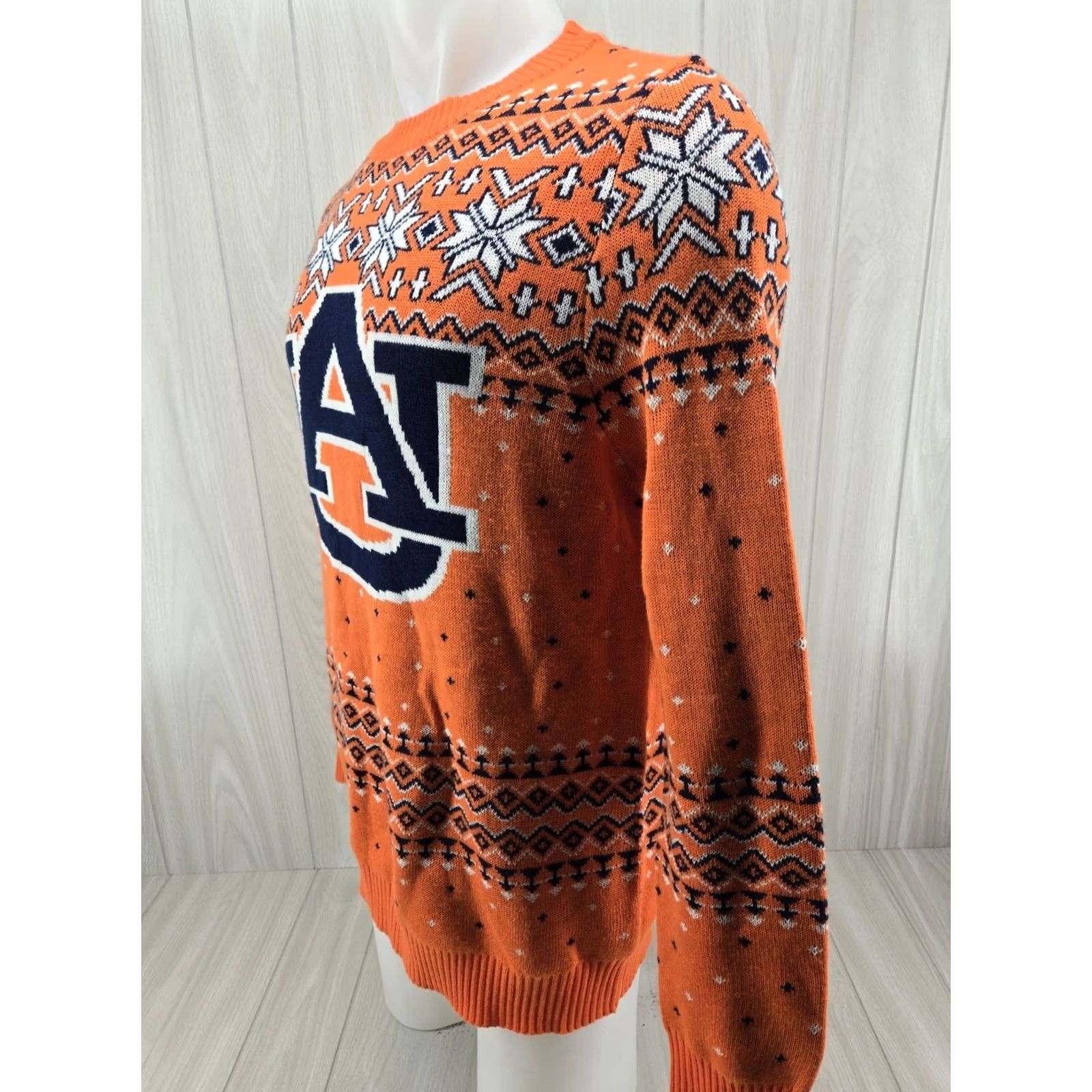 Vintage VINTAGE Campus Specialties Auburn Tigers Holiday Sweater Unisex Adults Crew Neck Long Sleeve 3D Argyle Orange L Fits Size US L / EU 52-54 / 3 - 4 Thumbnail