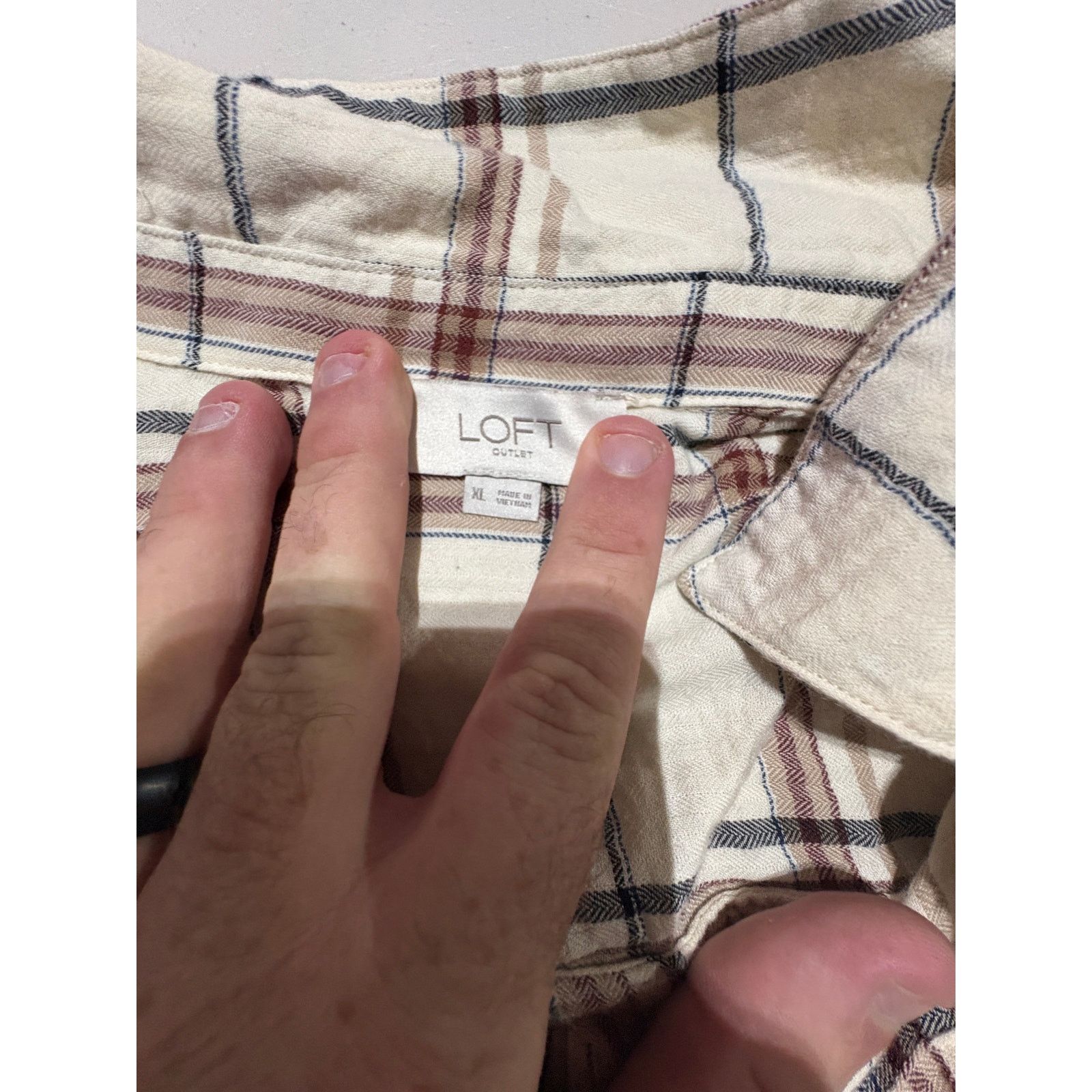 Loft LOFT Outlet Women’s XL Plaid Button Down Shirt Long Sleeve Size XL / US 12-14 / IT 48-50 - 3 Thumbnail