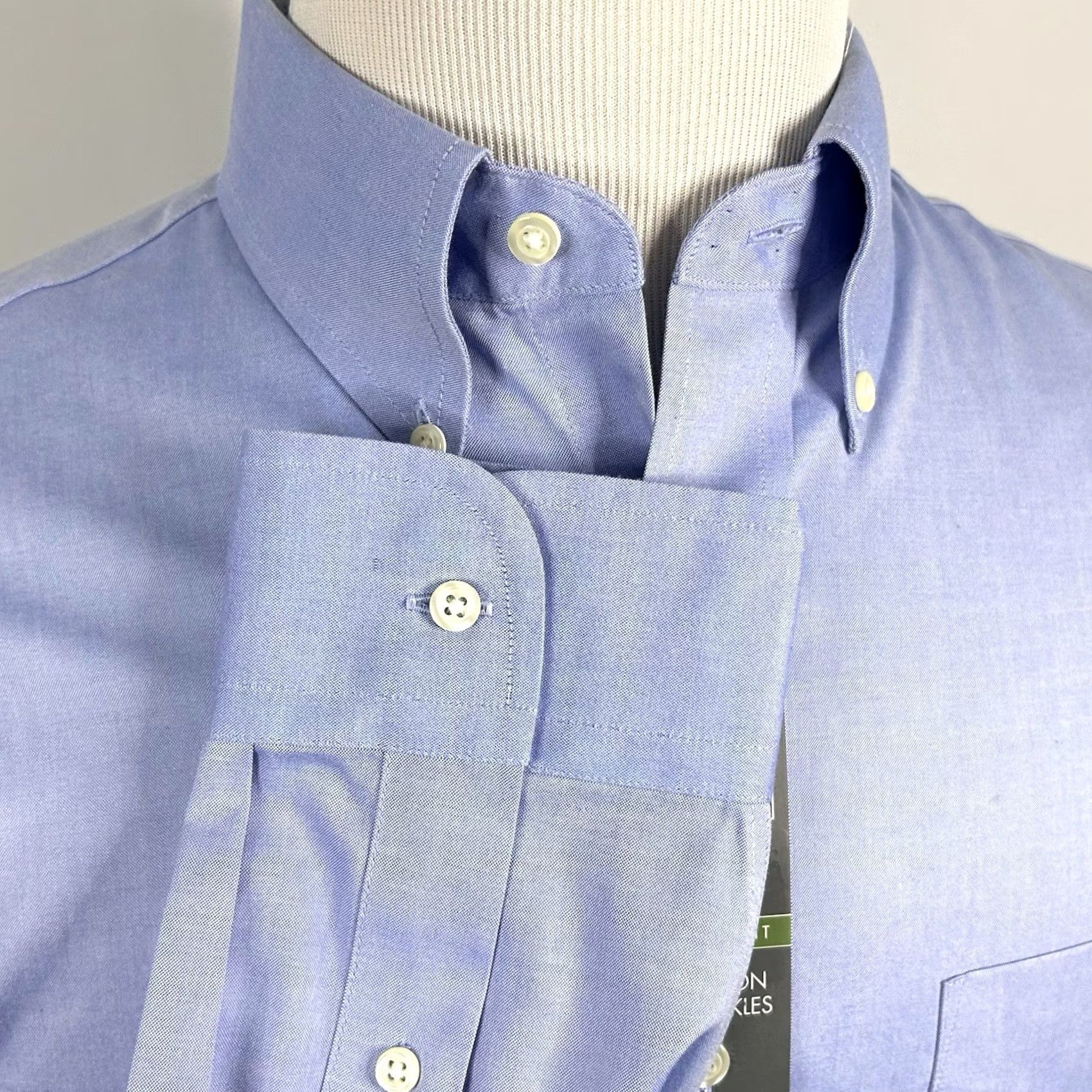 Jos. A. Bank Jos. A. Bank Dress Shirt Blue Button-Down 16 34 Tailored Fit Traveler Oxford NWT Men Regular Shirt Size 42R - 6 Thumbnail