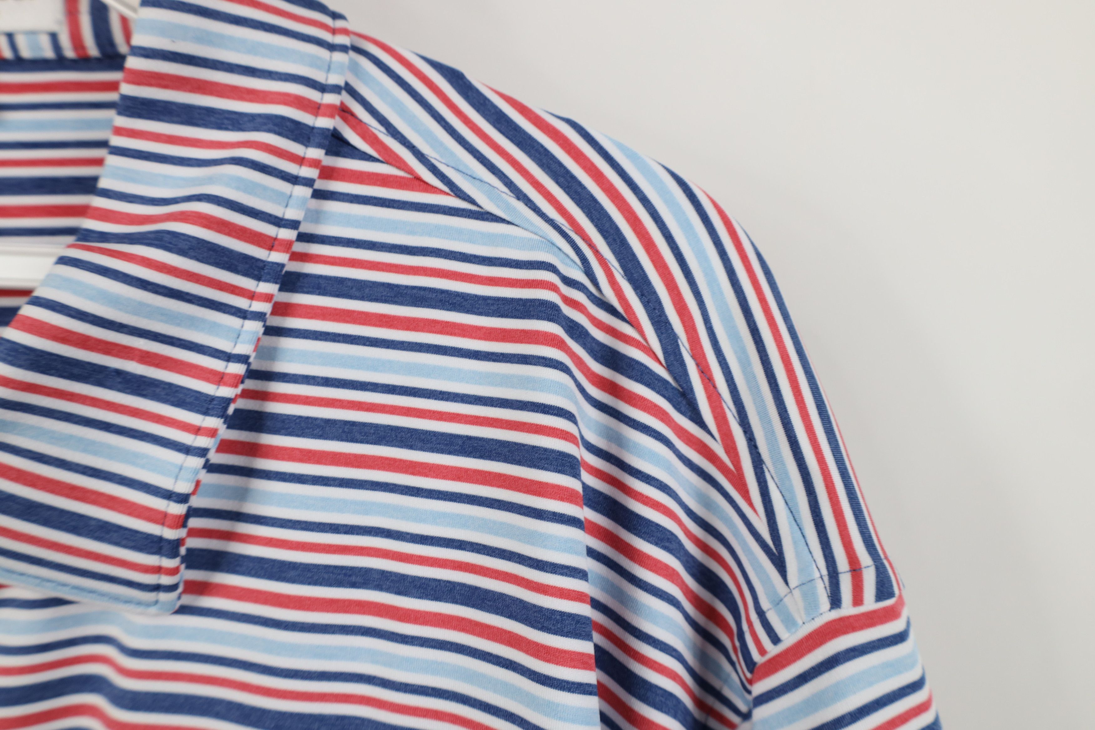 Peter Millar Peter Millar Summer Comfort Striped Knit Golf Polo Shirt Size US XL / EU 56 / 4 - 6 Thumbnail