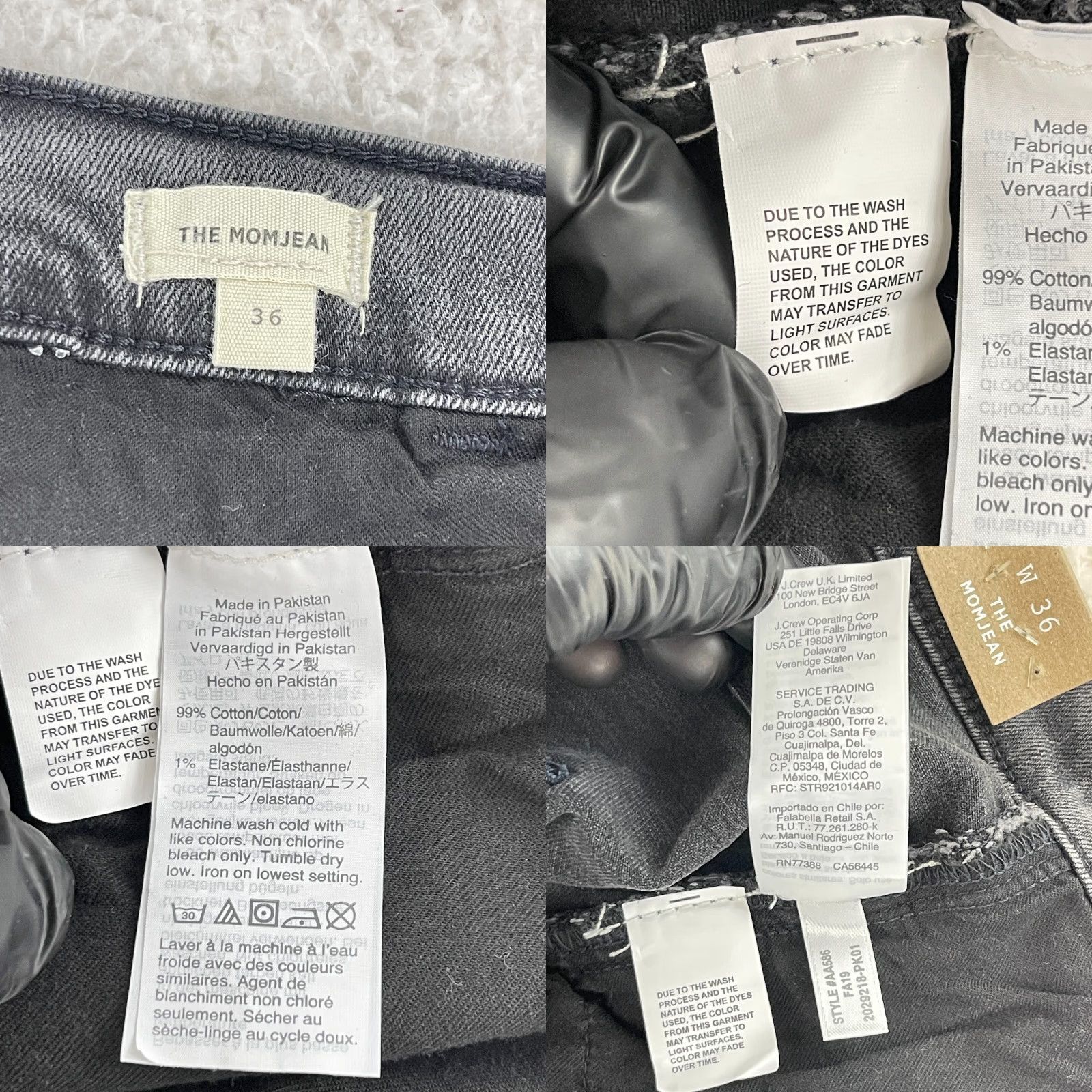 Madewell Madewell The Mom Jeans Womens Size 36 Black Denim High-Rise Casual Stretch Button Zip 5-Pocket Pre-Owned 90s Bohemian Preppy Mens/Womens Size 25" / US 0 / IT 36 - 10 Thumbnail