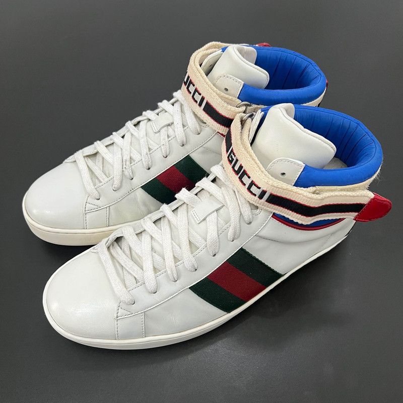 Gucci Gucci Ace Striped High-Top Fashion Sneakers for Men 0079 Size US 8 / EU 41 - 1 Thumbnail