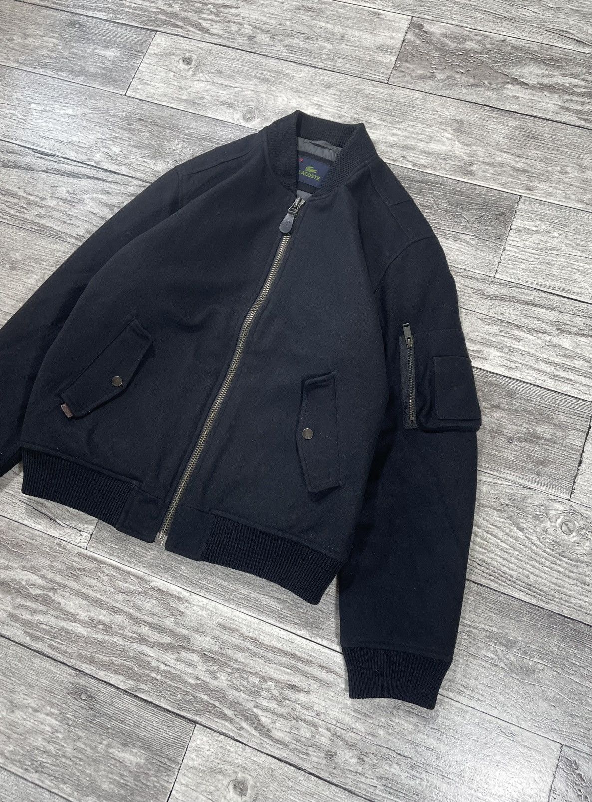Lacoste Vintage Lacoste Wool Mens Bomber Jacket MA-1 Style Luxury Size US M / EU 48-50 / 2 - 1 Thumbnail