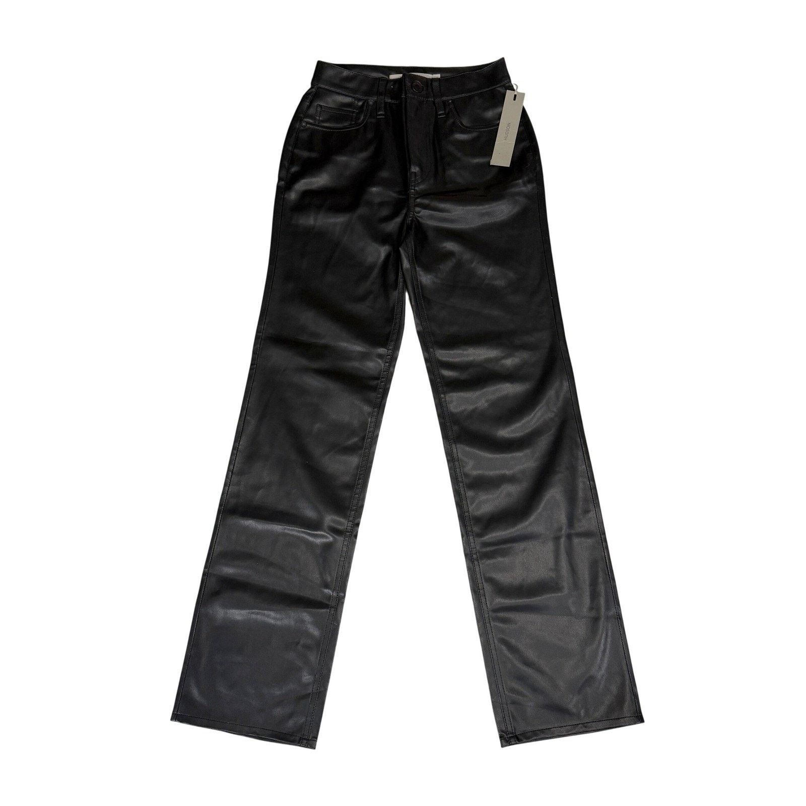 Hudson Hudson Remi High-Rise Black Vegan-Friendly Leather Pants Size 25" / US 0 / IT 36 - 12 Thumbnail