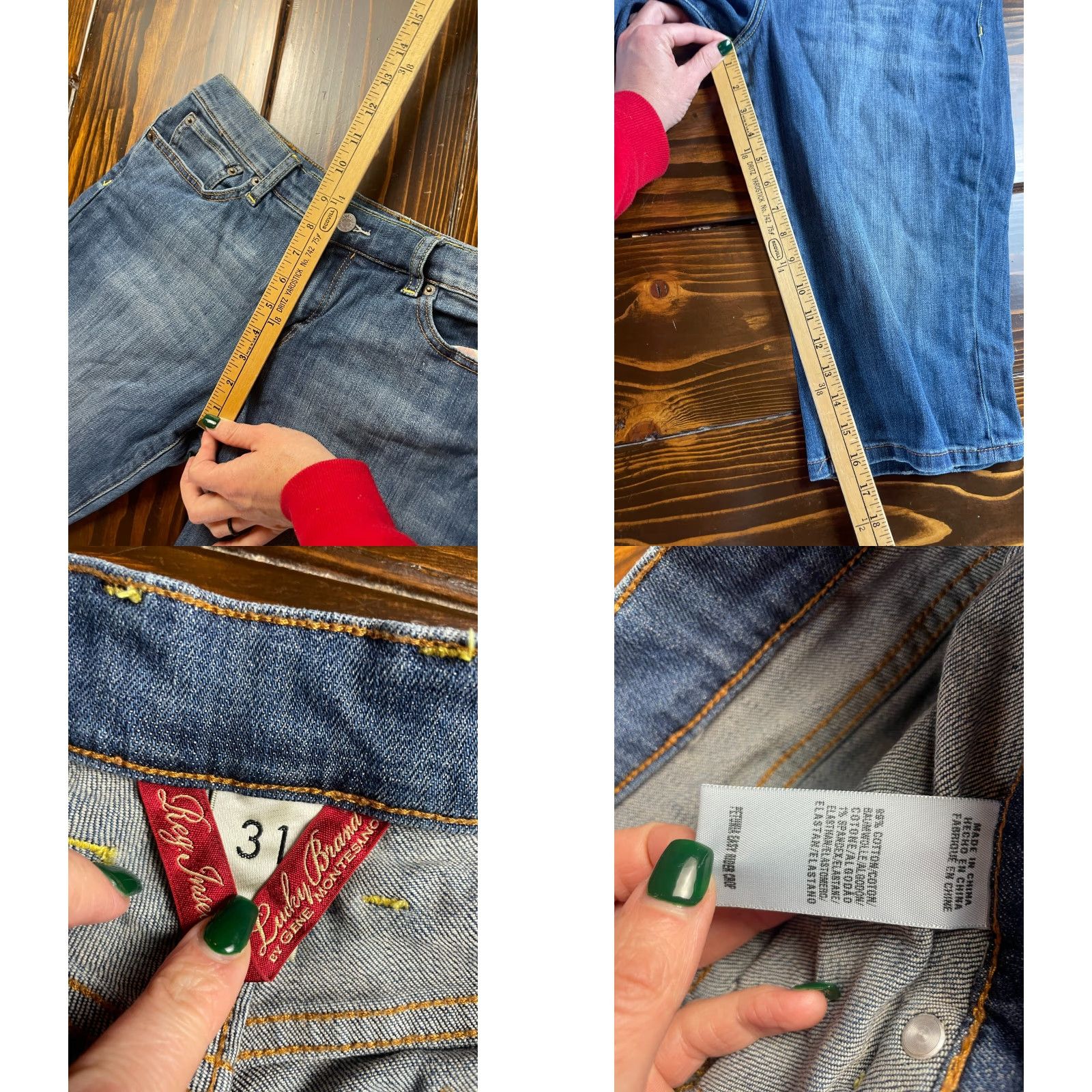 Lucky Brand VINTAGE Lucky Brand Jeans Women's Size 31 Blue Denim Capri 2000's Size 24" / US 00 / IT 34 - 8 Thumbnail