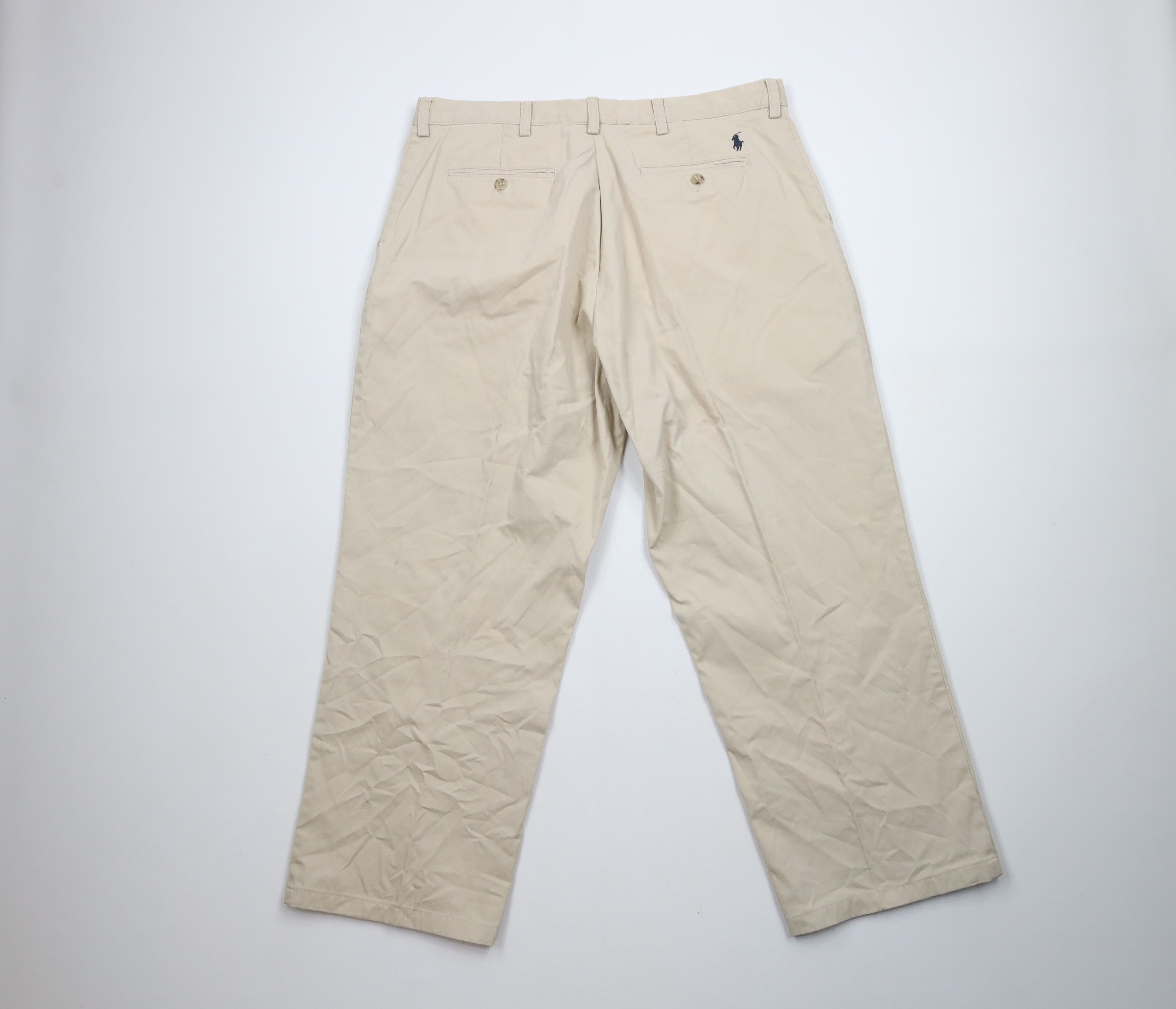 Ralph Lauren × Vintage Vintage 90s Ralph Lauren Chino Pants Trousers Beige Cotton Size US 36 / EU 52 - 7 Thumbnail