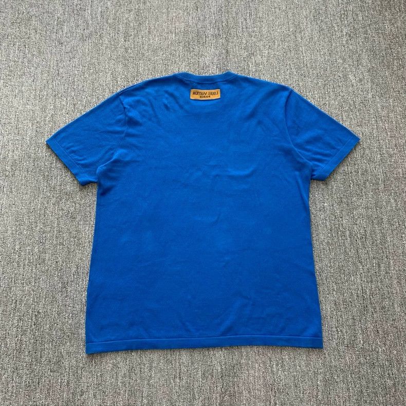 Louis Vuitton Louis Vuitton Blue slogan logo short sleeve Size US XXL / EU 58 / 5 - 2 Thumbnail