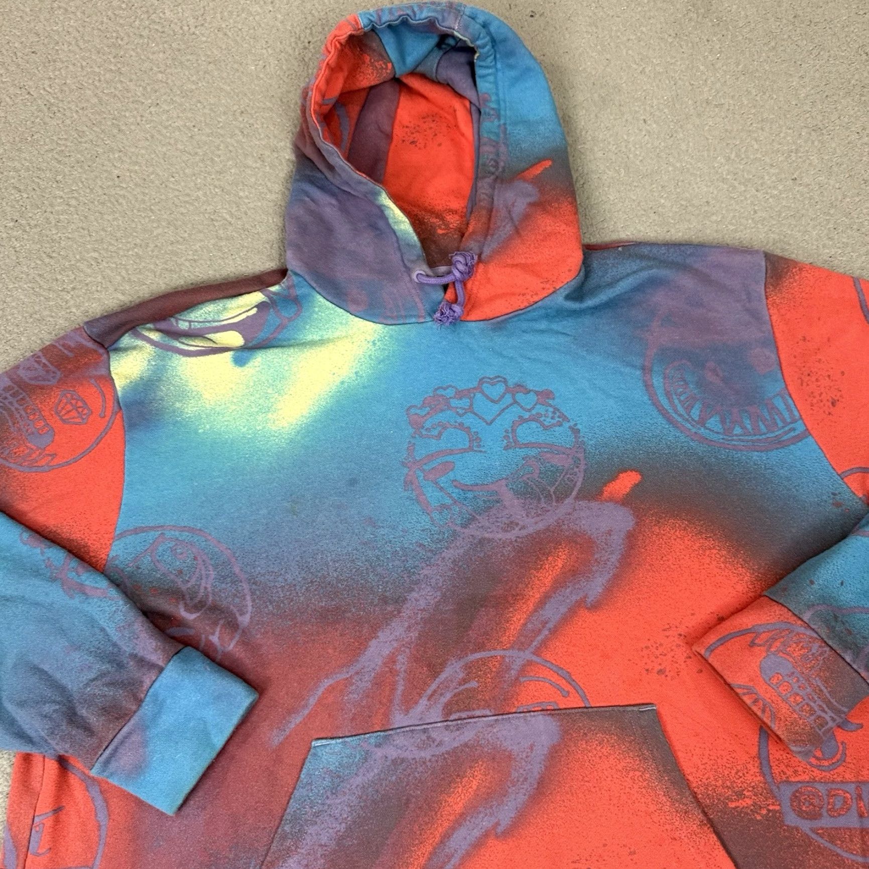 Adidas Adidas Sweatshirt Mens XXL Blue Mood French Terry Pullover Hoodie Emoji Casual Sweatshirt Size US XXL / EU 58 / 5 - 2 Thumbnail