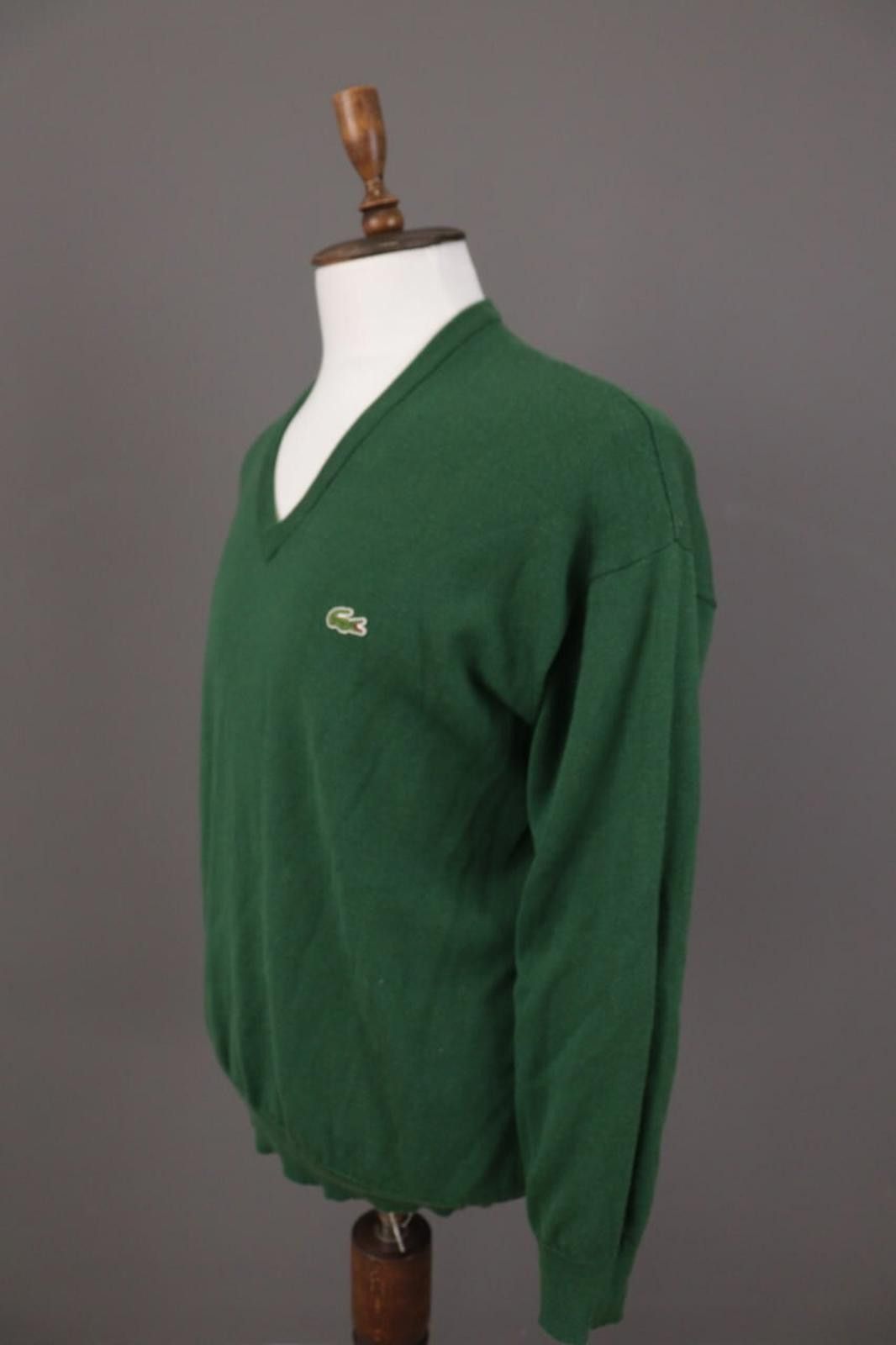 Lacoste Lacoste Green V-Neck Wool Jumper Sweater Size 7 / XXL Size US M / EU 48-50 / 2 - 6 Thumbnail