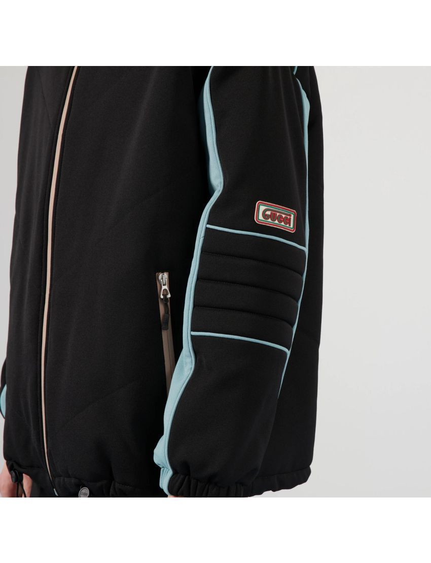 Gucci o1s1wg110125 Technical Nylon Jersey Jacket in Black/Blue Size US L / EU 52-54 / 3 - 2 Thumbnail