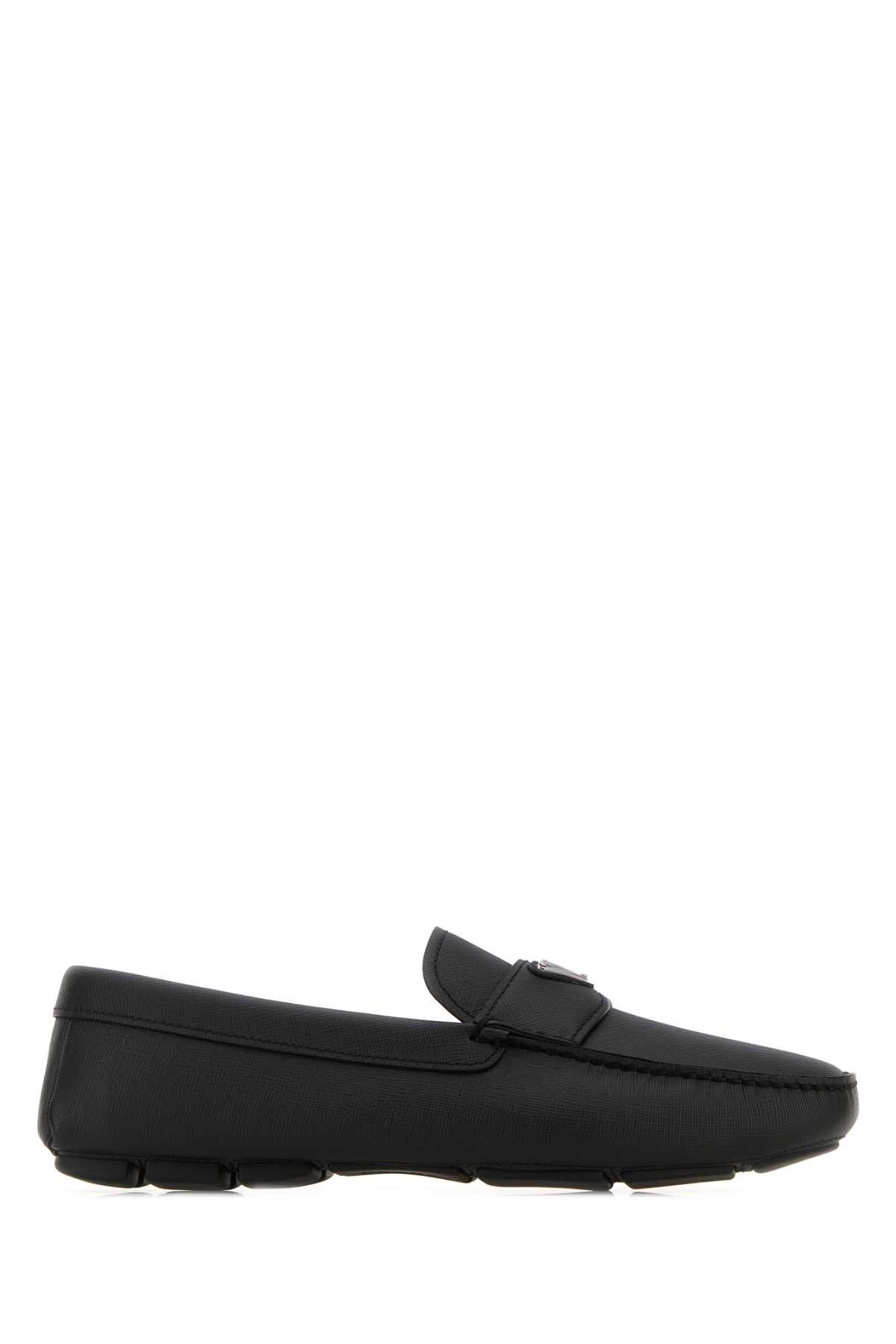 Prada Black Leather Loafers Size US 10.5 / EU 43-44 - 1 Thumbnail