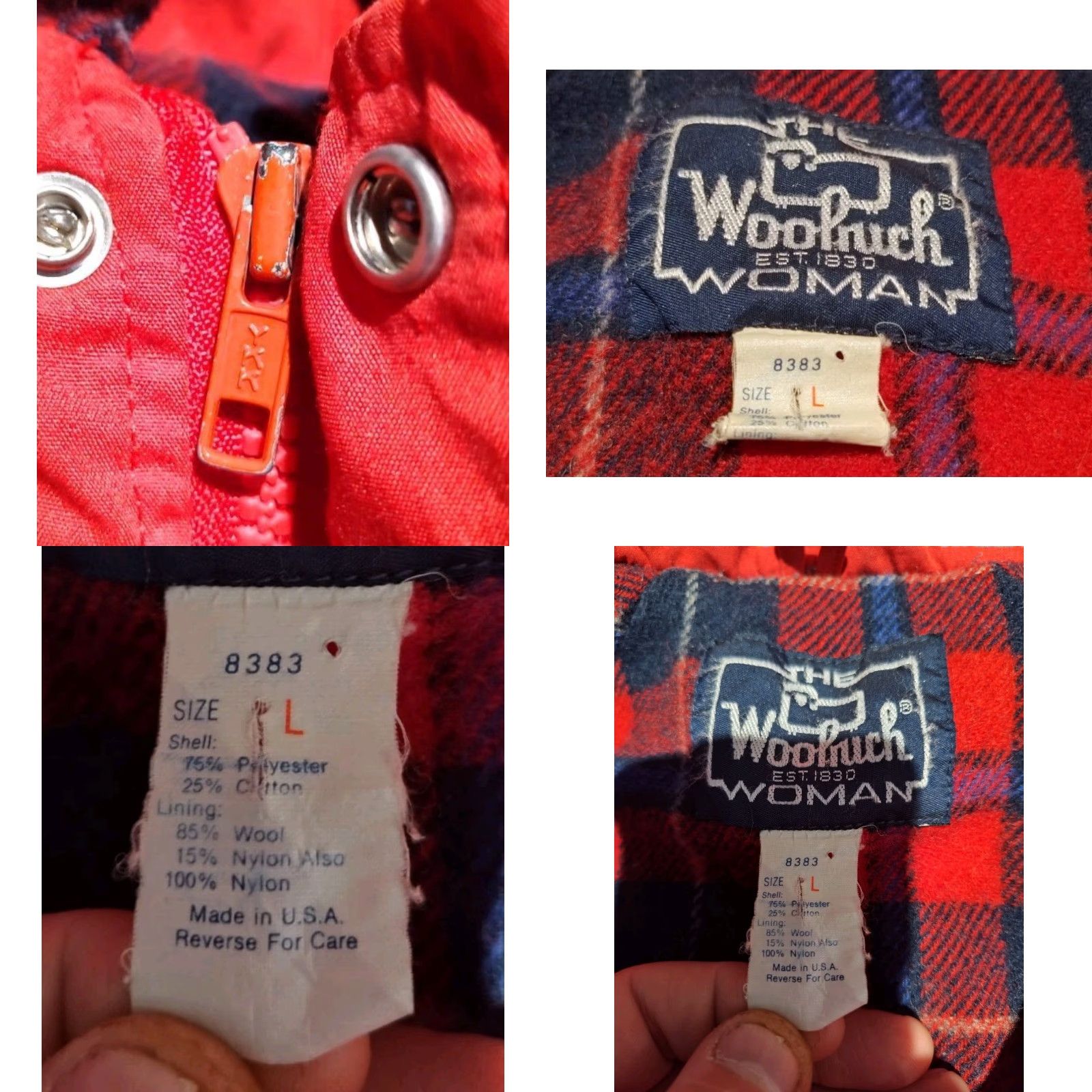 Vintage VINTAGE Woolrich Women's Jacket Large Red Wool Blend Lined Parka USA Fall Winter Size L / US 10 / IT 46 - 8 Thumbnail