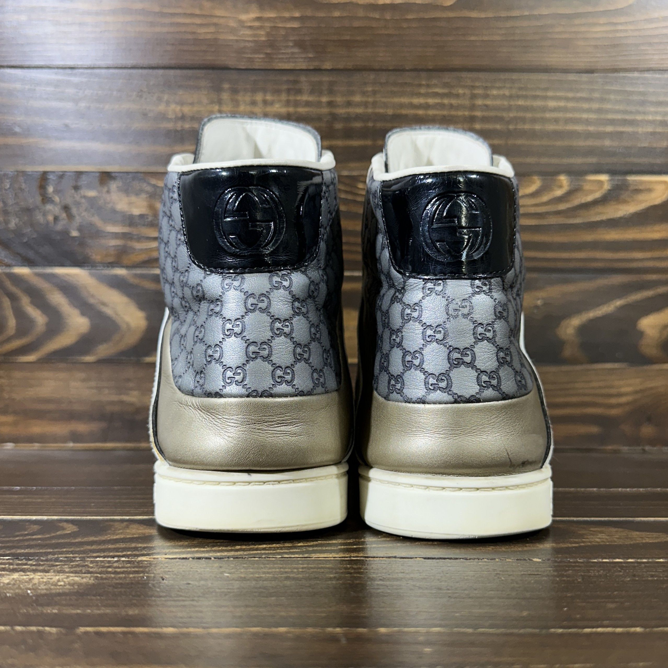 Gucci × Leather GUCCI Guccissima Monogram Leather Hi-Top Sneakers Italy Size US 9.5 / IT 39.5 - 24 Thumbnail