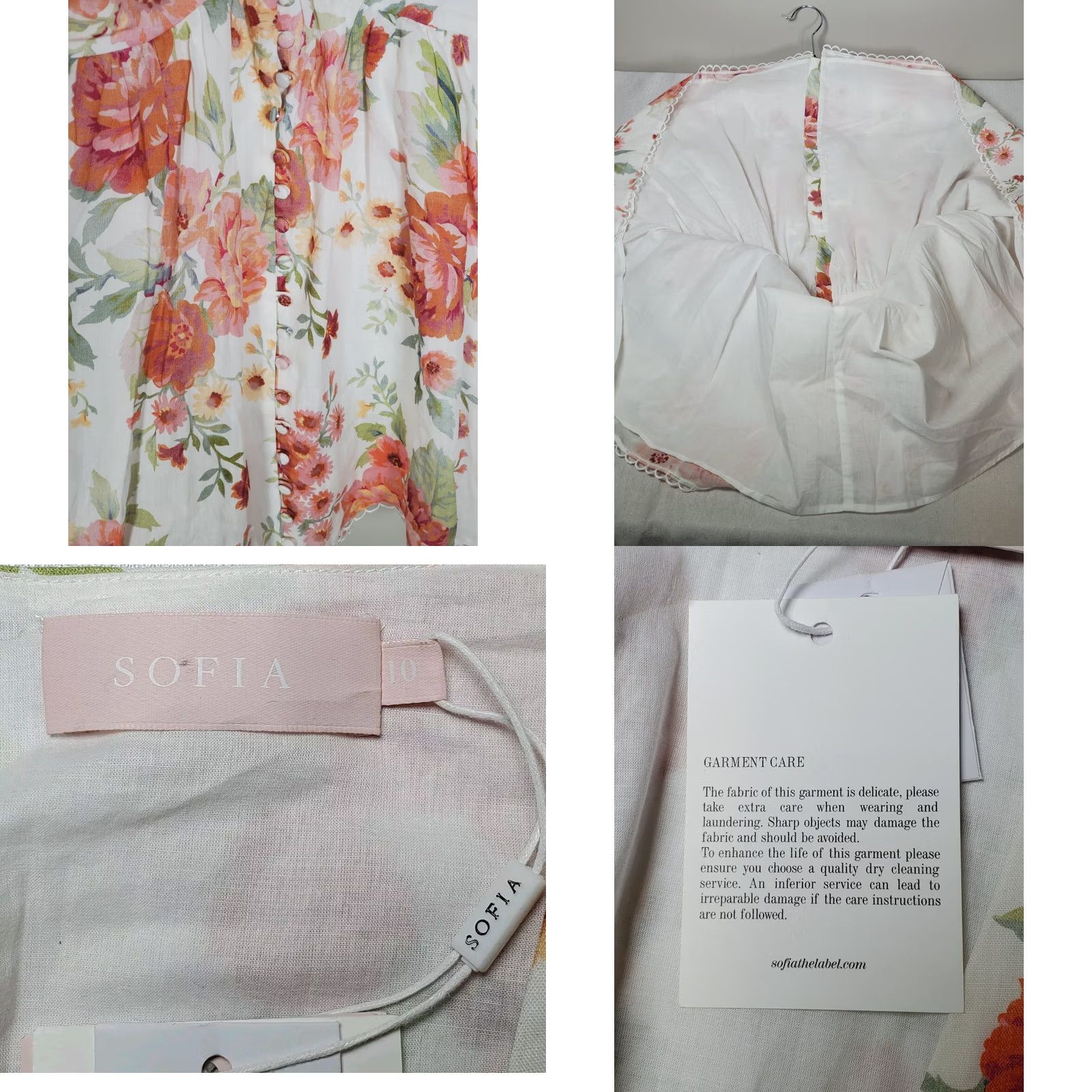 Vintage VINTAGE SOFIA The Label Sienna Short Sleeve Mini Dress Sunset Floral Women's US 4-6 New Size 32" / US 10 / IT 46 - 8 Thumbnail