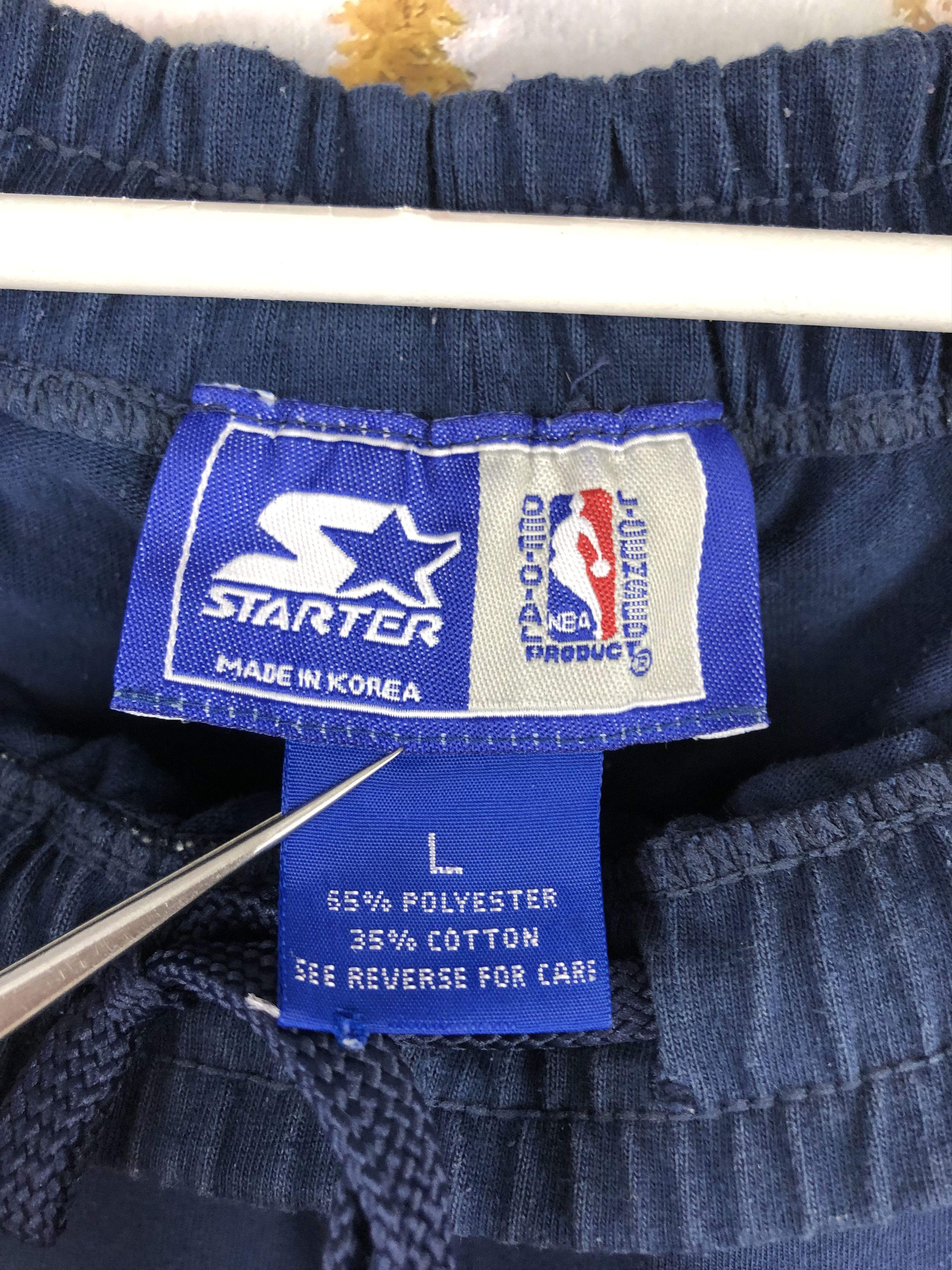 NBA Vintage 90's Starter Houston Rockets NBA Blue Shorts Mens L Size US 36 / EU 52 - 7 Thumbnail