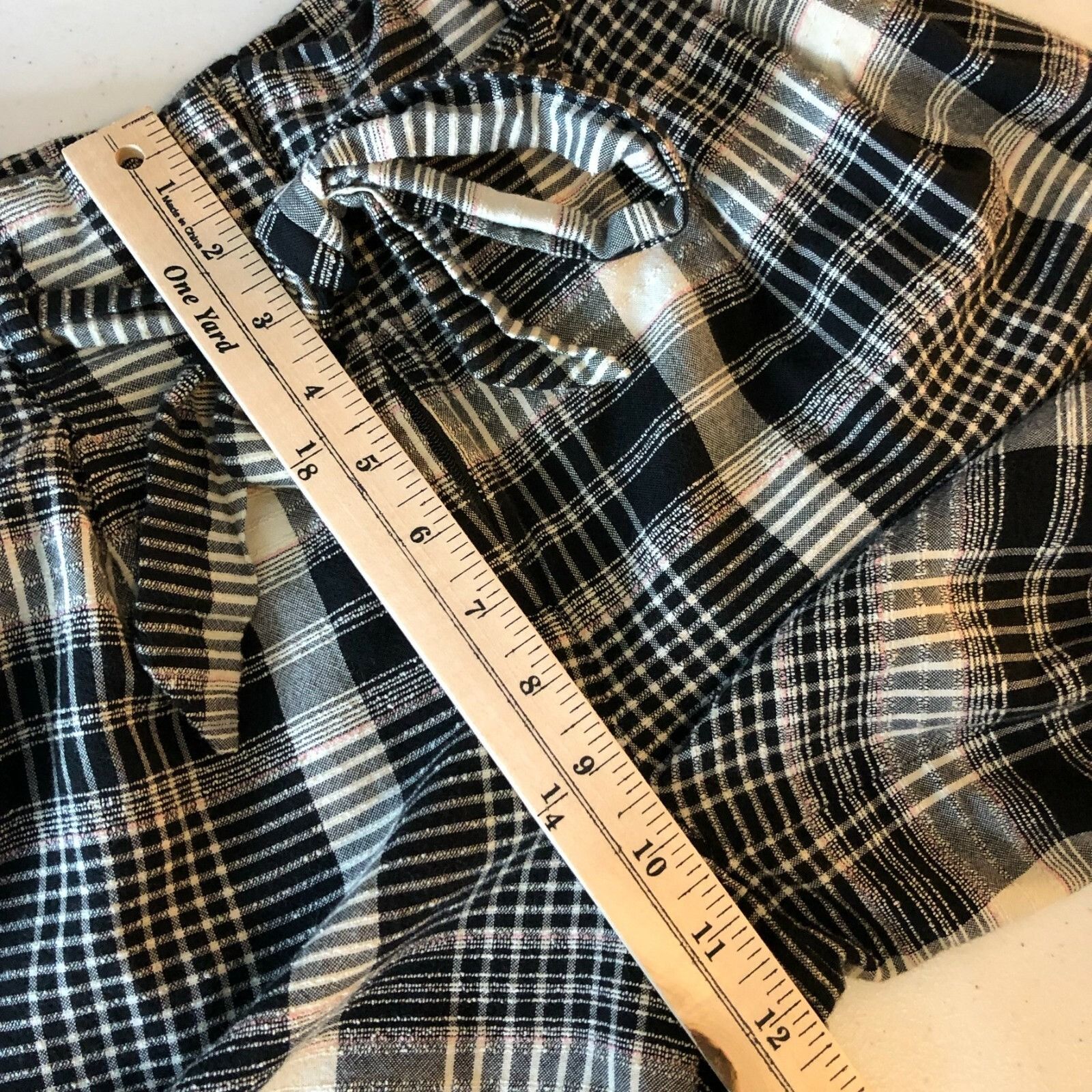 Anthropologie ett:twa Anthropologie Womens Crop Pants Wide Leg Plaid Tie W Size 27" / US 4 / IT 40 - 8 Thumbnail