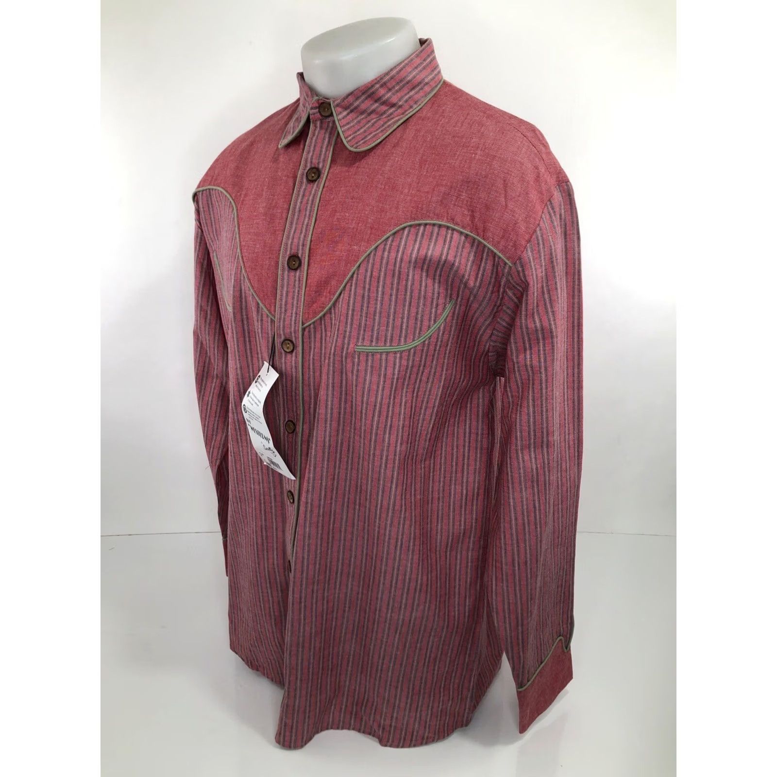 Scully Scully Western Shirt M Striped Button-Up Long Sleeve Vintage CORRIGAN NEW w TAG Mens Pink / Green / Blue Size US M / EU 48-50 / 2 - 5 Thumbnail