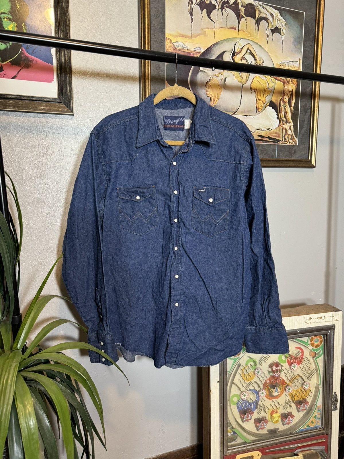 Vintage × Wrangler Vintage Wrangler Western Wear Denim Shirt Size US XL / EU 56 / 4 - 1 Thumbnail