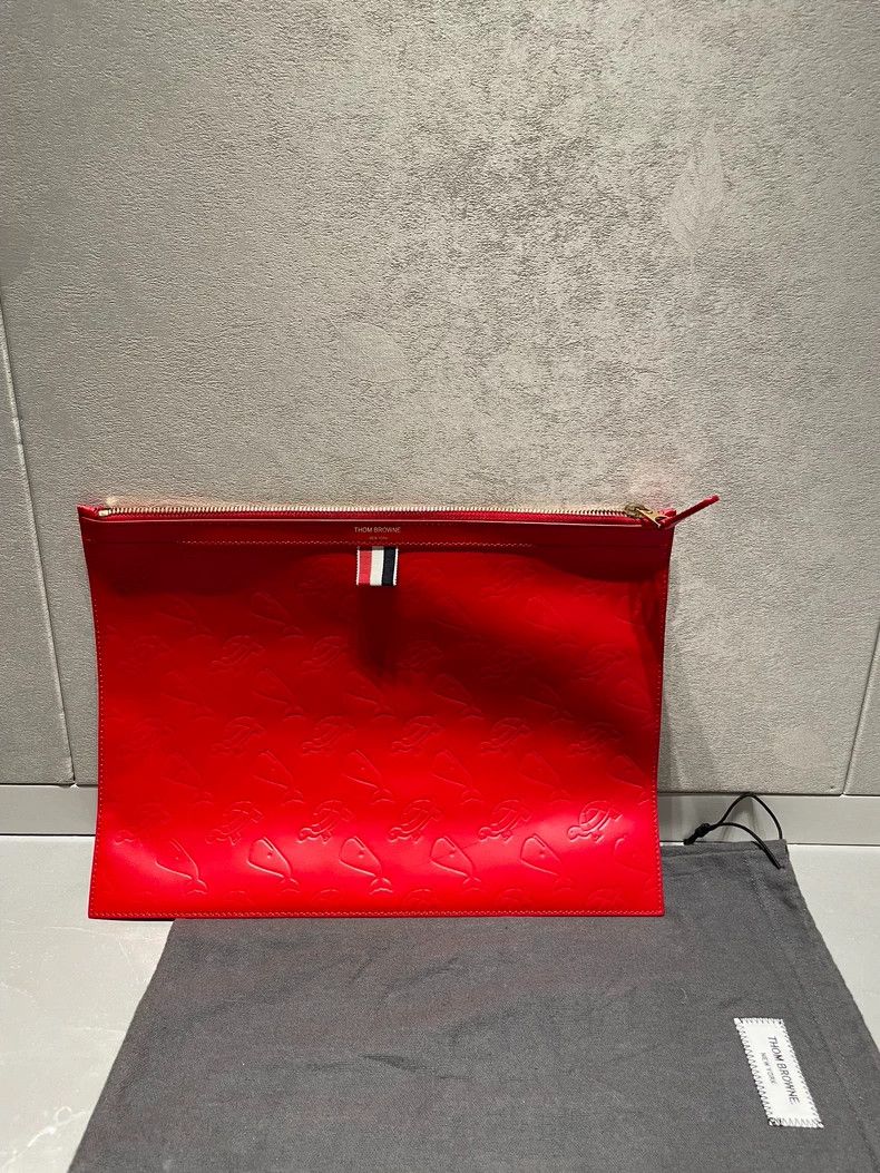 Thom Browne Thom Browne Size OSRed Whale Tortoise Embossed Handbag 2501 Size ONE SIZE - 1 Thumbnail