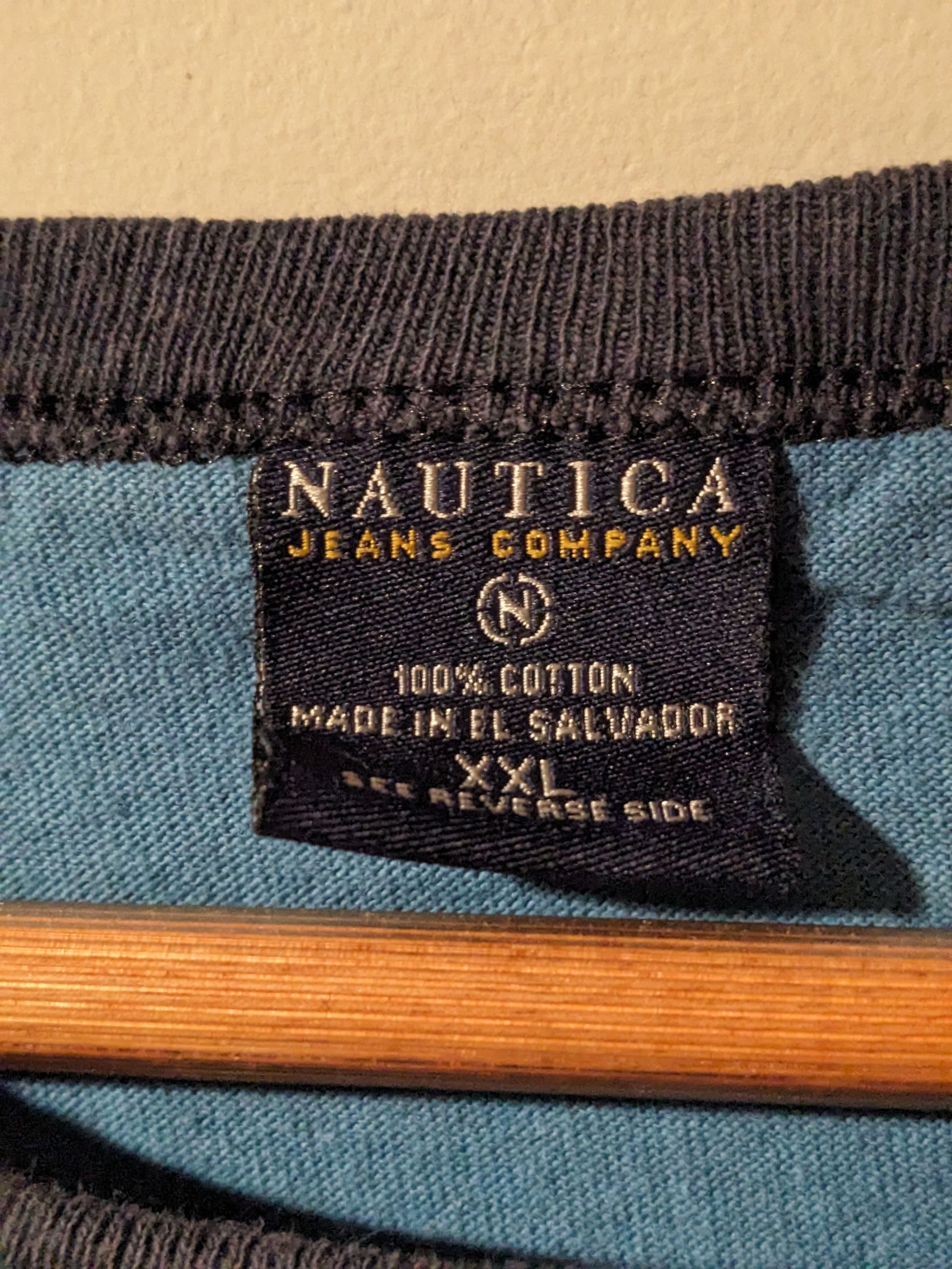 Nautica × Vintage Vintage Y2K Nautica Jeans Logo Blue XX-Large Ringer T-Shirt Size US XXL / EU 58 / 5 - 3 Thumbnail