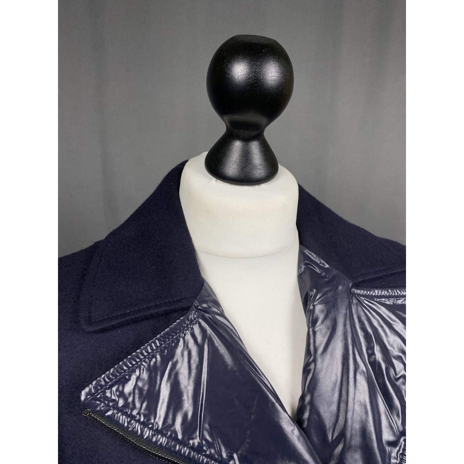 Belstaff Belstaff Women's Blue Wool Assymetric Motorcycle Biker Jacke Size M / US 6-8 / IT 42-44 - 6 Thumbnail