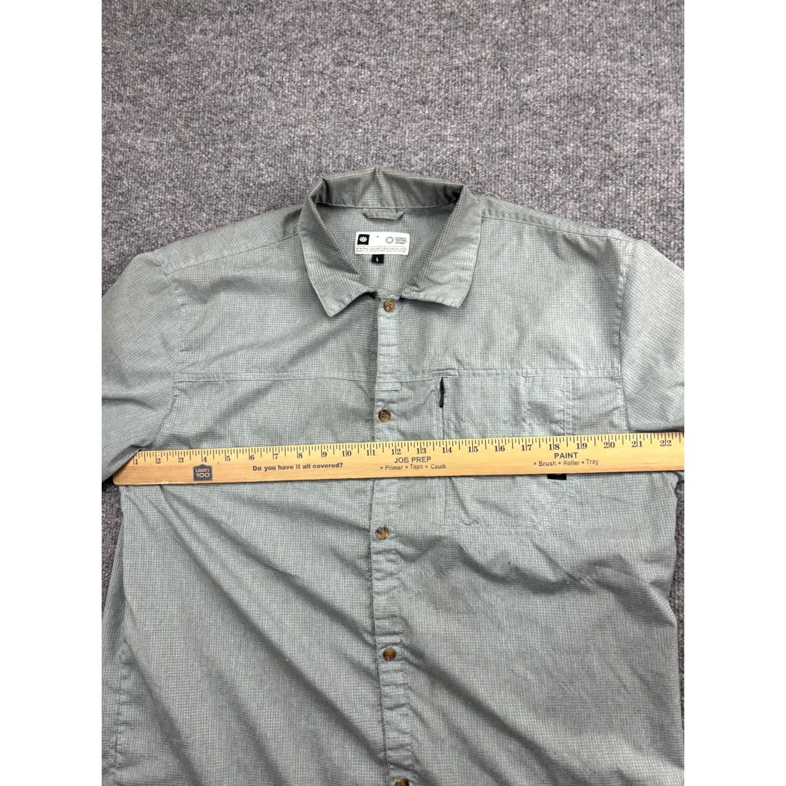 686 686 Canopy Woven Shirt Mens Large Gray Short Sleeve Button Front Zip Pocket Size US L / EU 52-54 / 3 - 4 Thumbnail