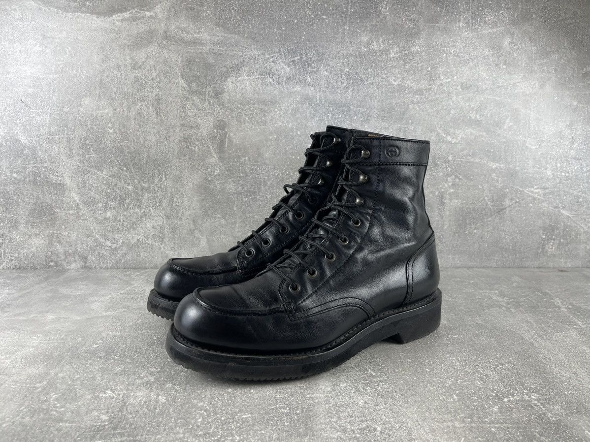 Gucci Gucci Vintage 00s GG Leather Lace Up Combat Boots Black Size US 8.5 / EU 41-42 - 1 Thumbnail